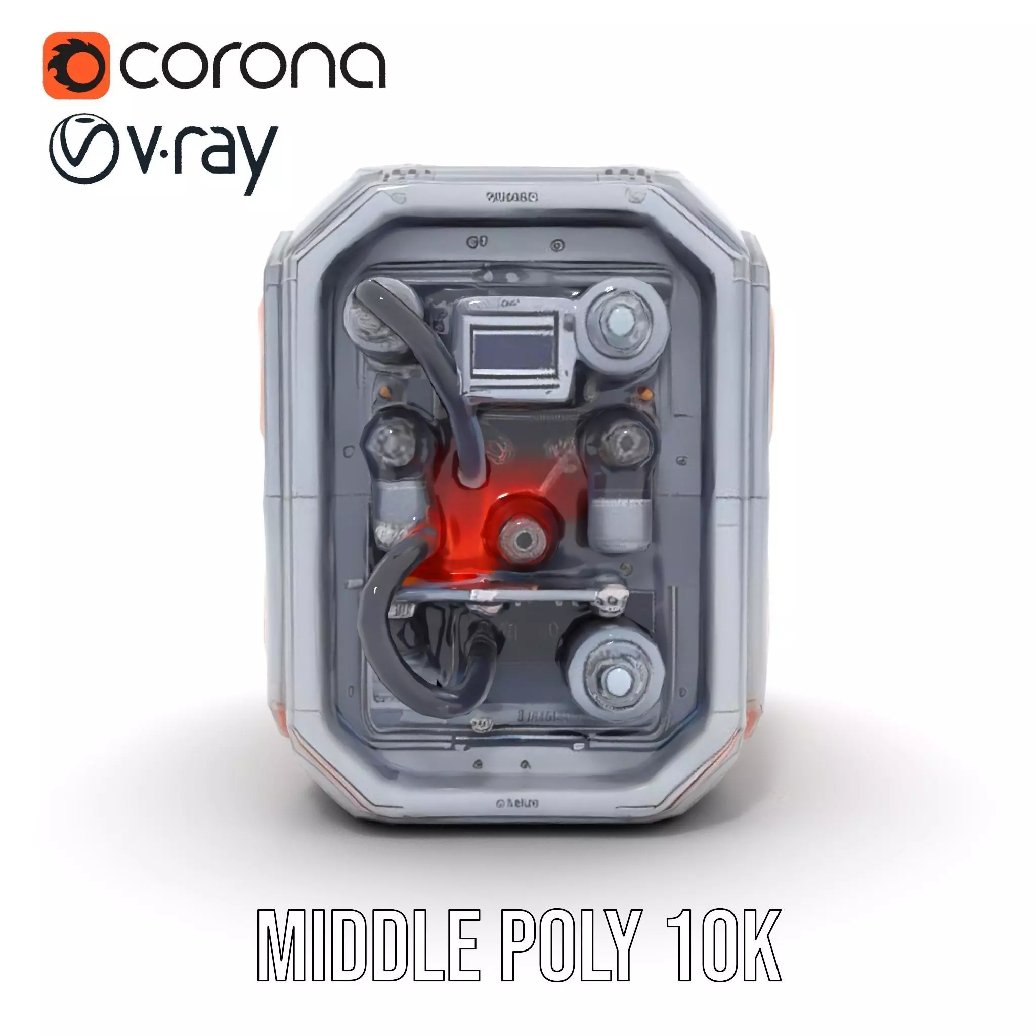 Futuristic Energy Generator Model Pack Low-poly 3D model_18