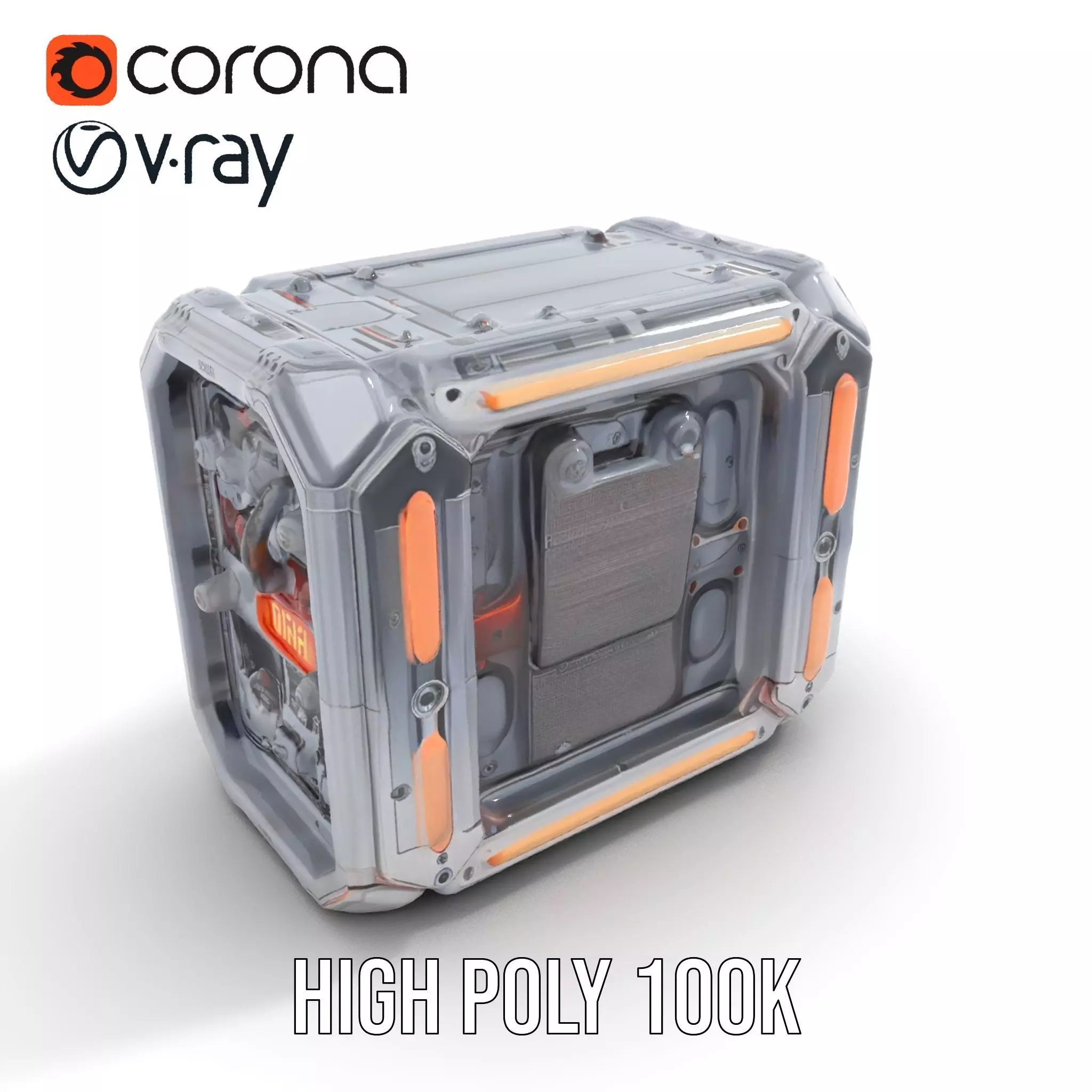 Futuristic Energy Generator Model Pack Low-poly 3D model_17