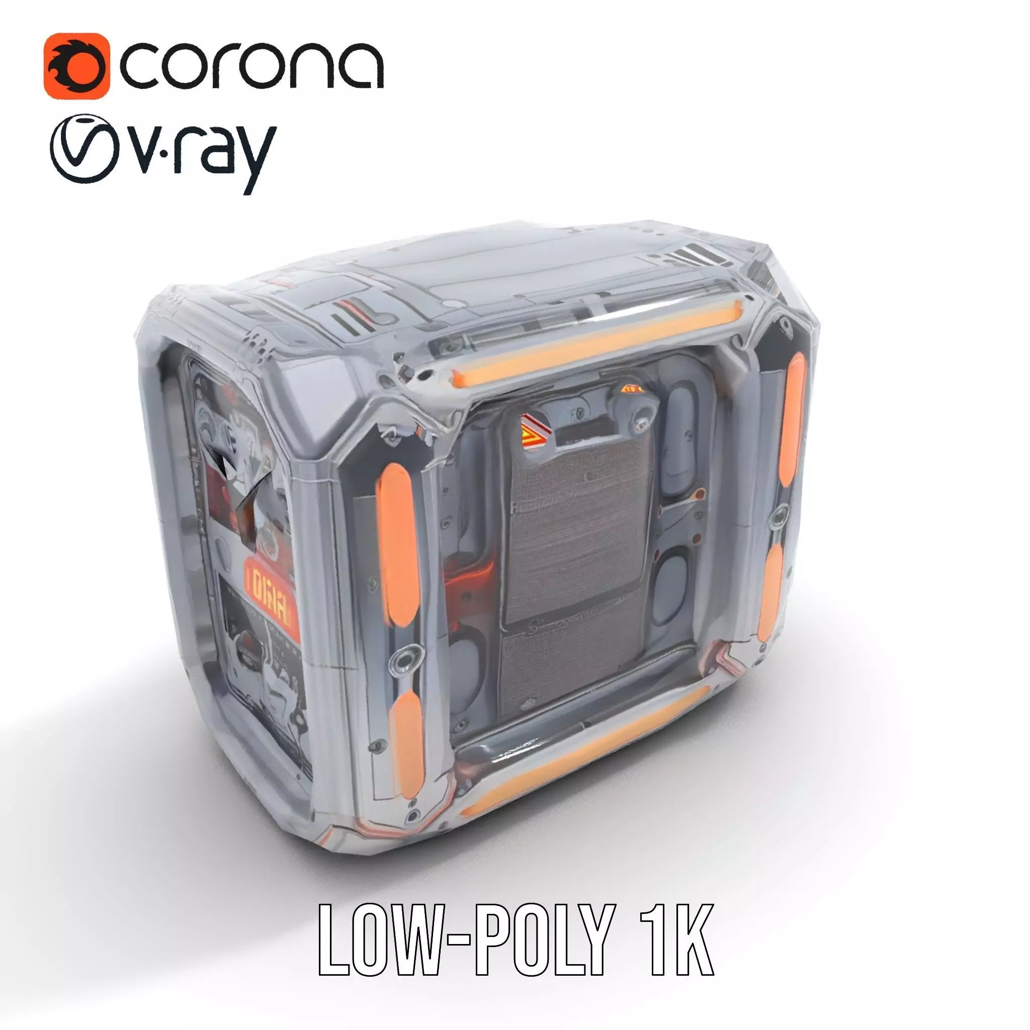 Futuristic Energy Generator Model Pack Low-poly 3D model_25