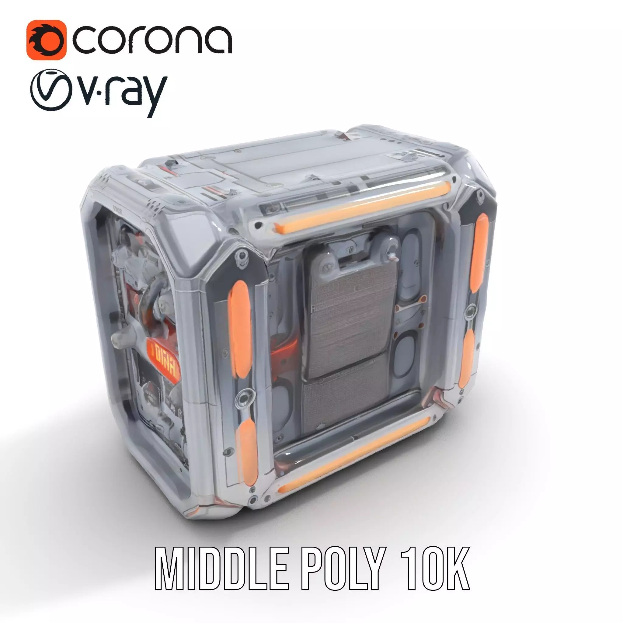 Futuristic Energy Generator Model Pack Low-poly 3D model_13