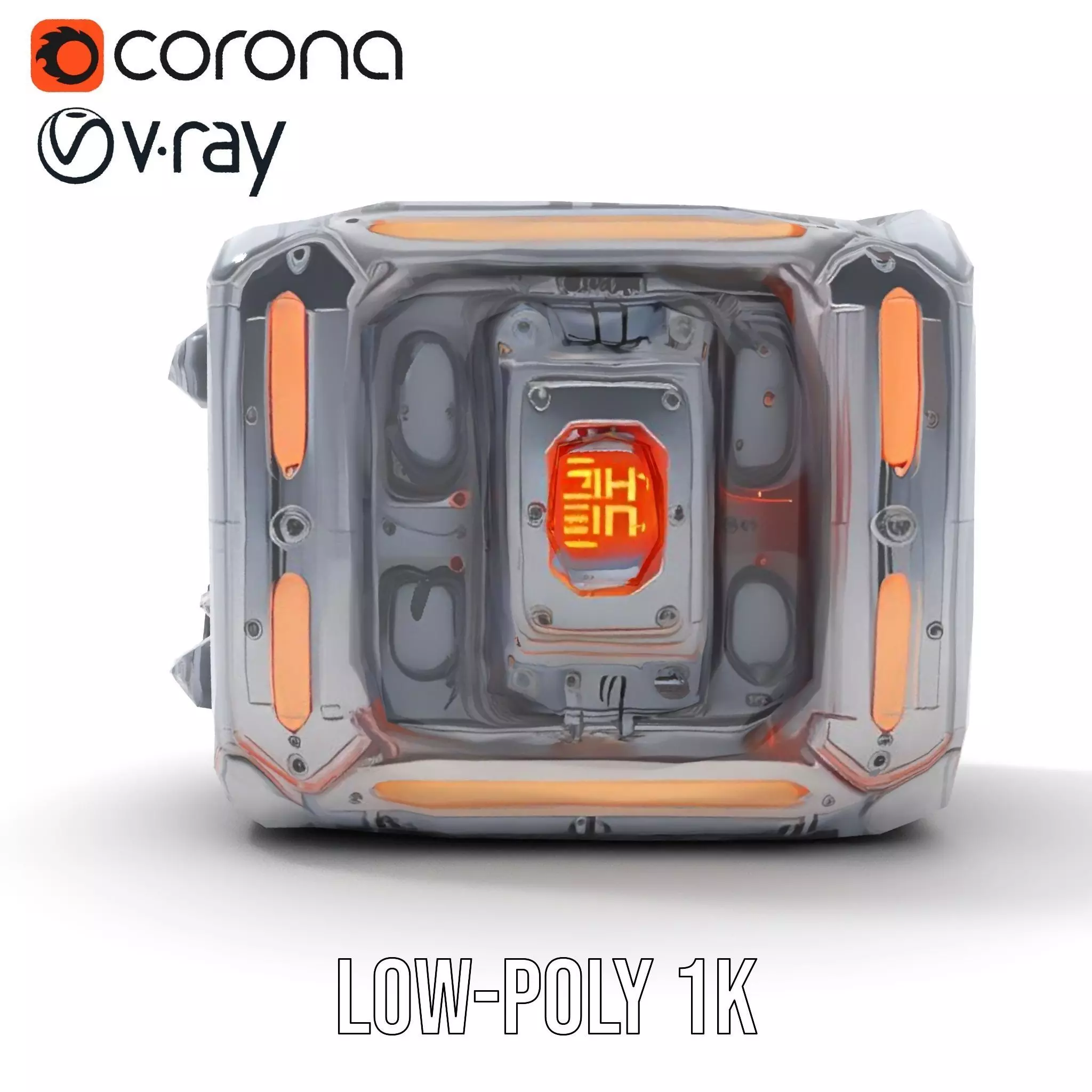 Futuristic Energy Generator Model Pack Low-poly 3D model_9