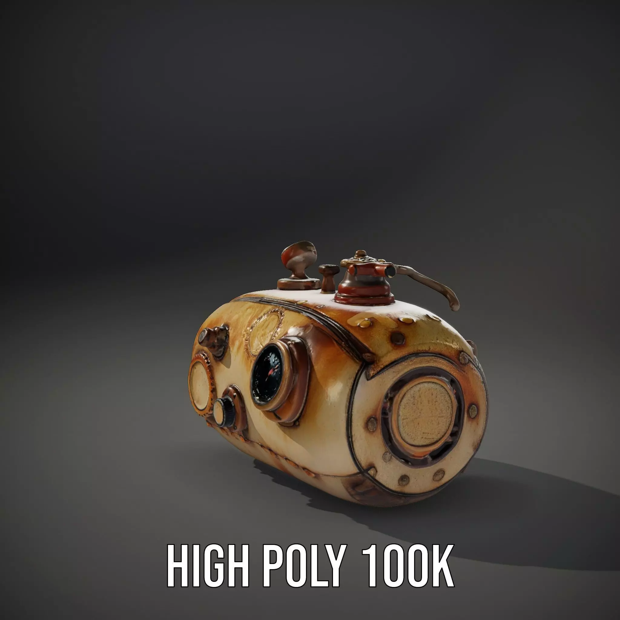 Steampunk Machinery Model Pack with Detailed Components Low-poly 3D model_12