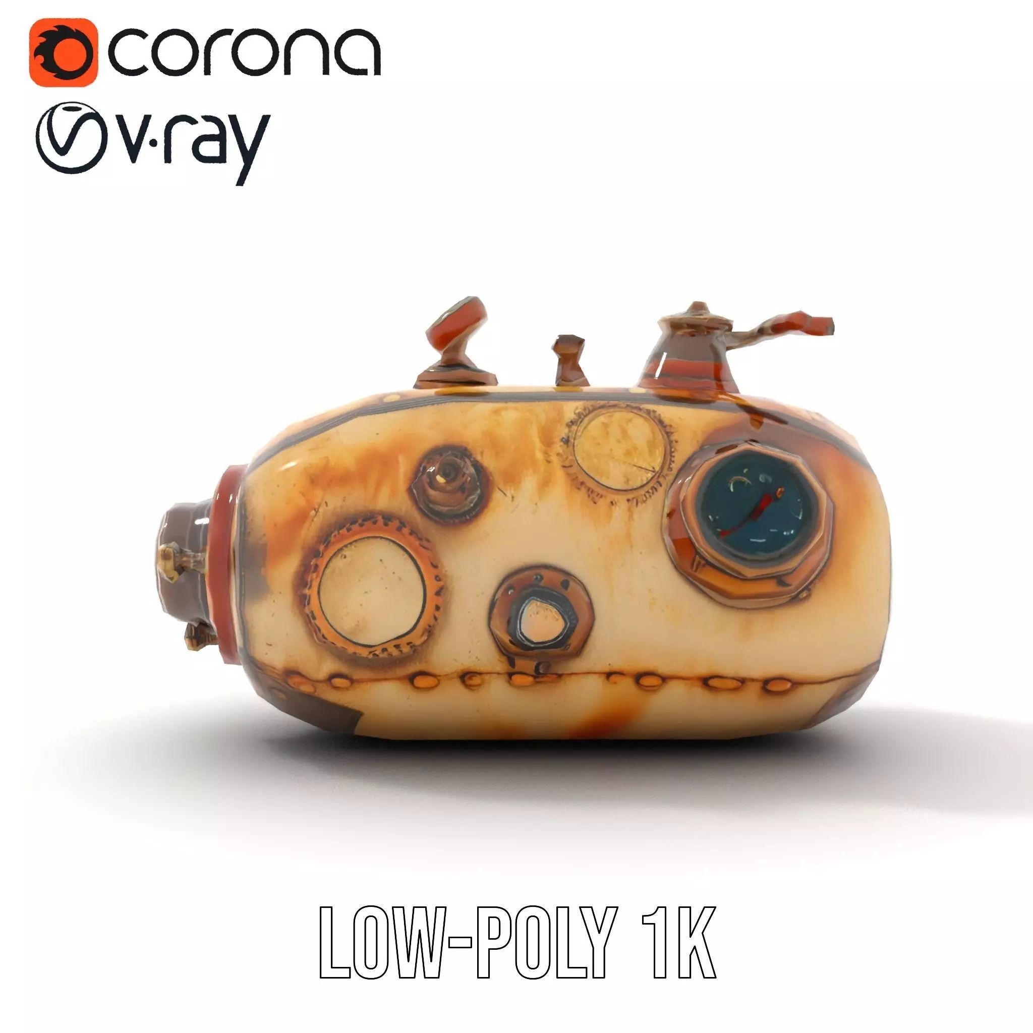 Steampunk Machinery Model Pack with Detailed Components Low-poly 3D model_28