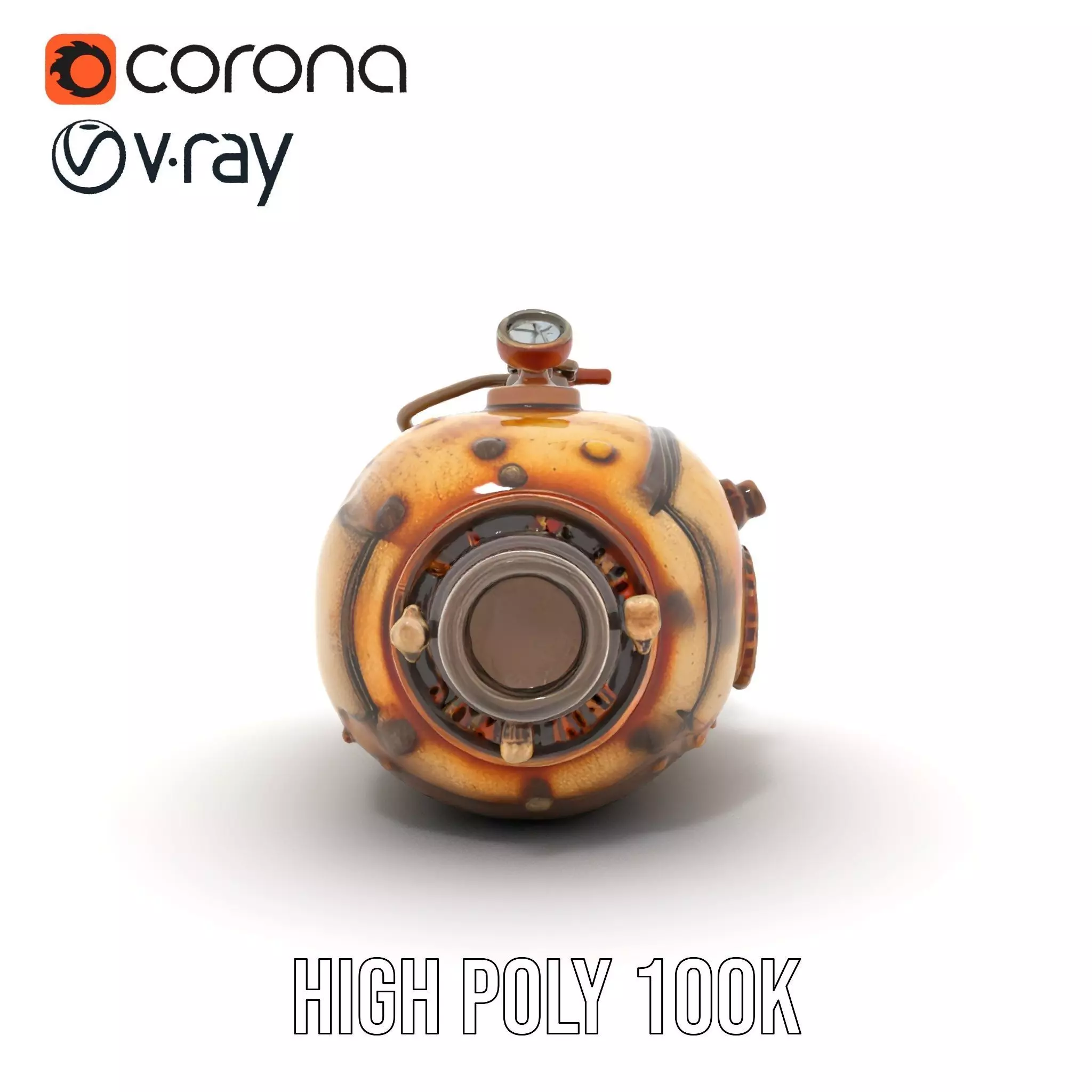 Steampunk Machinery Model Pack with Detailed Components Low-poly 3D model_33