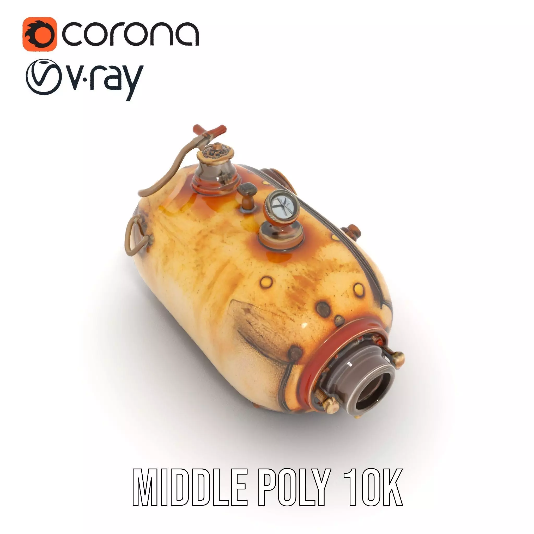 Steampunk Machinery Model Pack with Detailed Components Low-poly 3D model_5