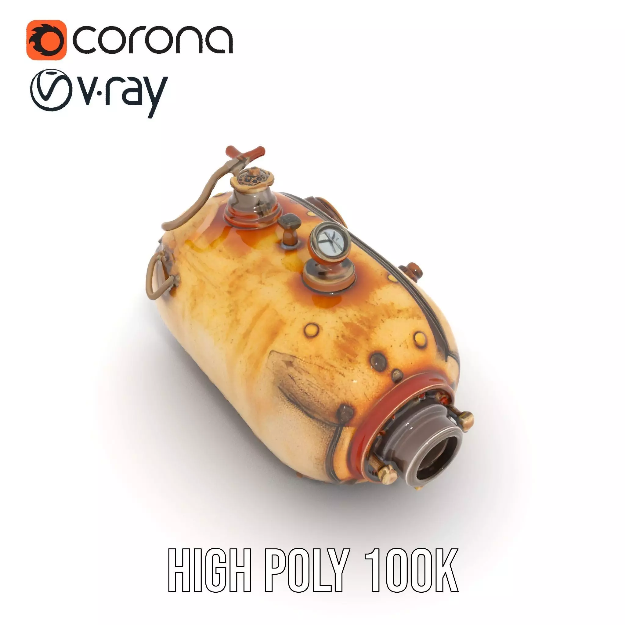 Steampunk Machinery Model Pack with Detailed Components Low-poly 3D model_20