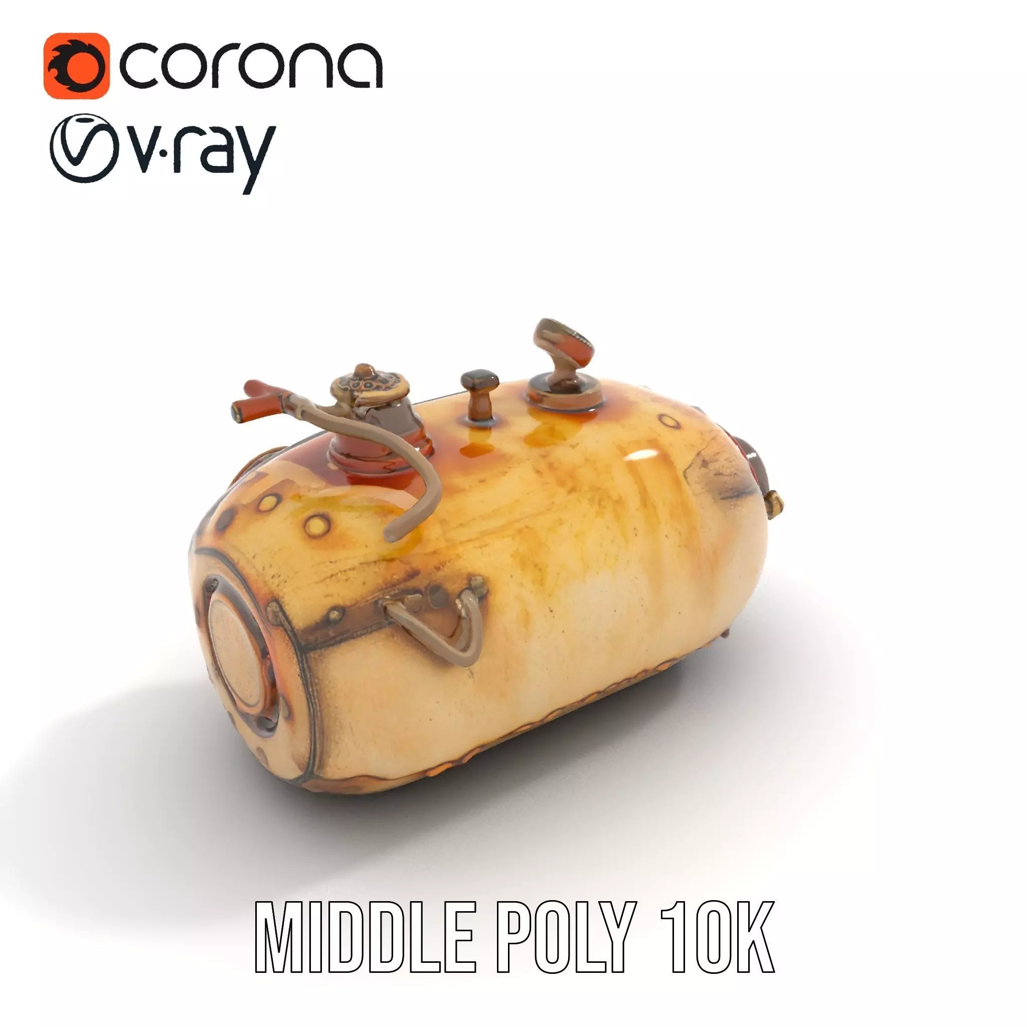 Steampunk Machinery Model Pack with Detailed Components Low-poly 3D model_6