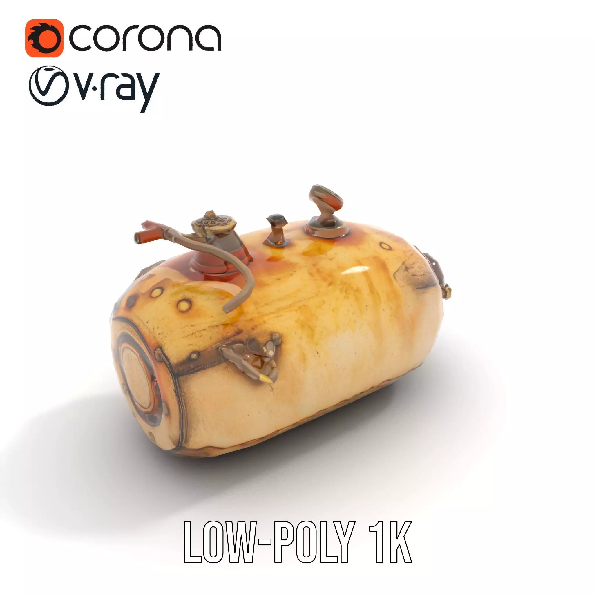 Steampunk Machinery Model Pack with Detailed Components Low-poly 3D model_7