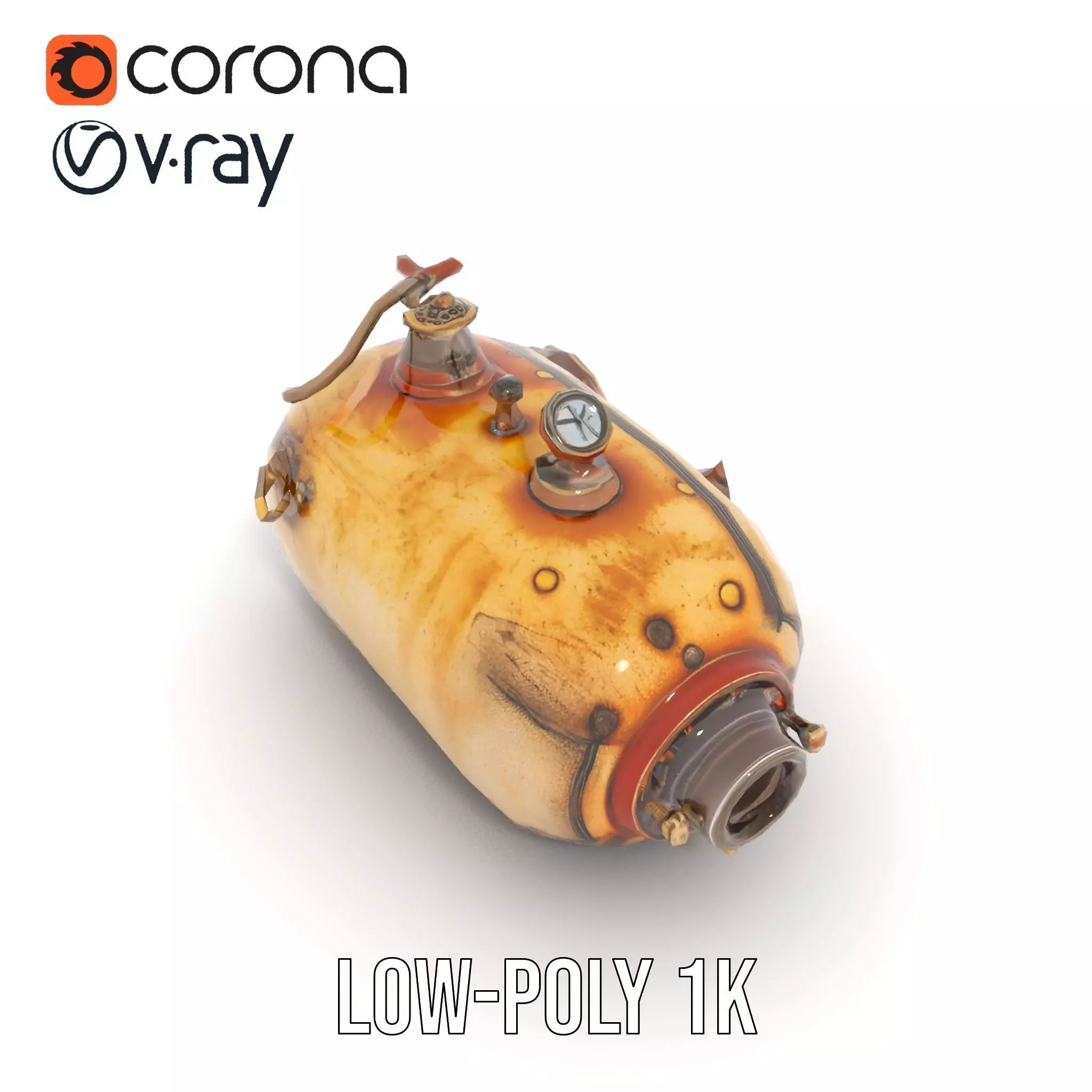 Steampunk Machinery Model Pack with Detailed Components Low-poly 3D model_25