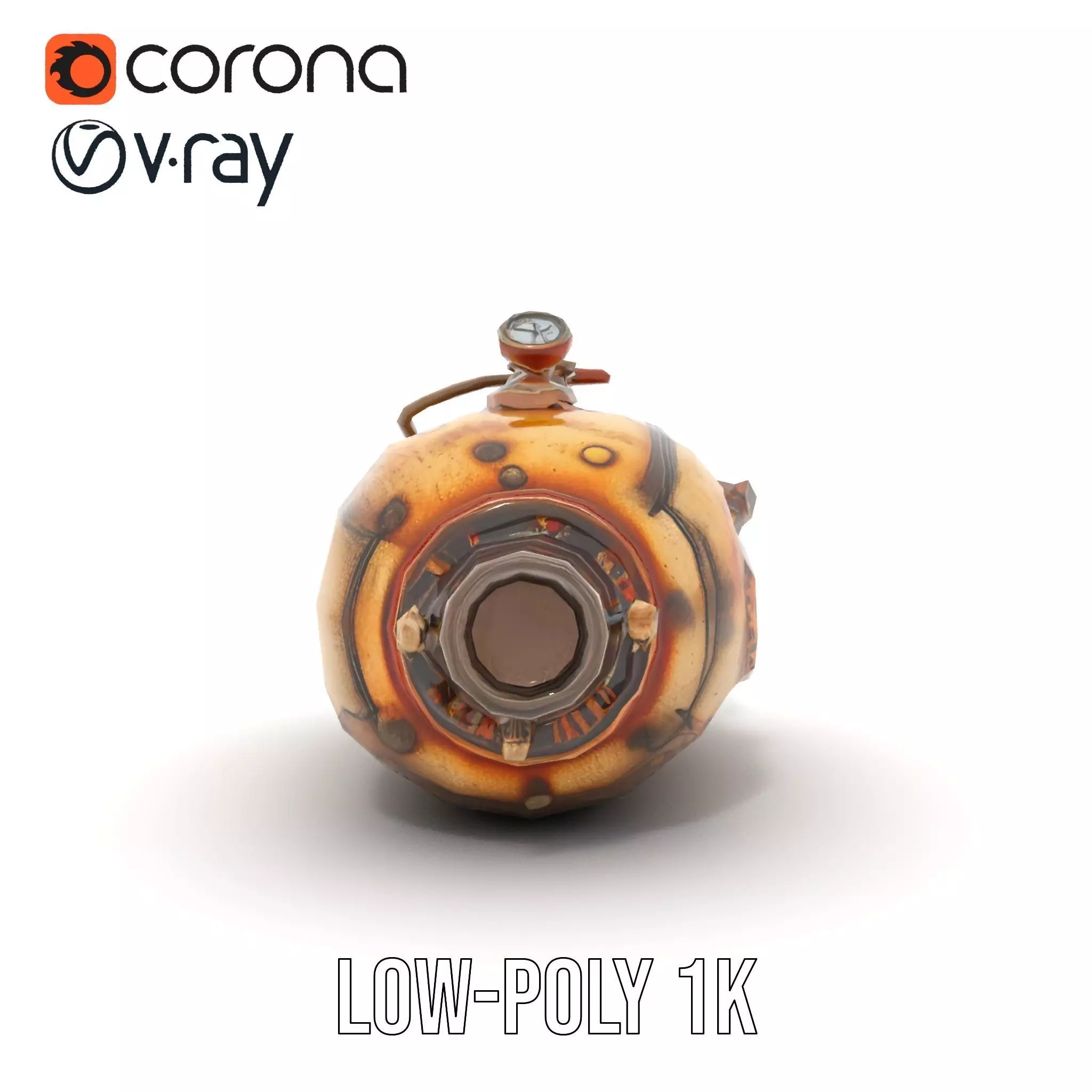 Steampunk Machinery Model Pack with Detailed Components Low-poly 3D model_14