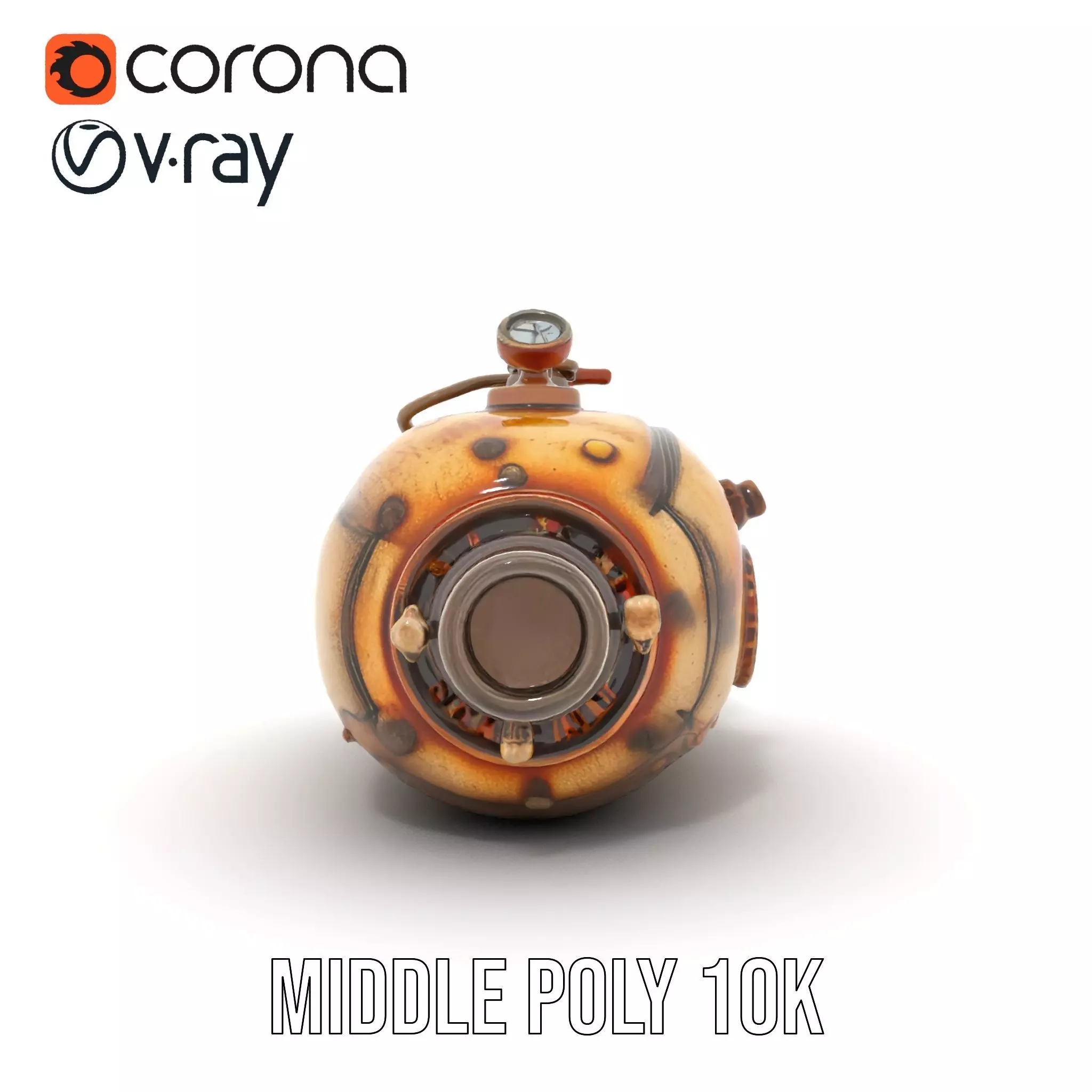 Steampunk Machinery Model Pack with Detailed Components Low-poly 3D model_18