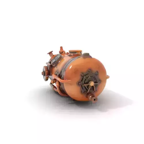 Steampunk Boiler Tank model pack with detailed gauges Low-poly 3D model