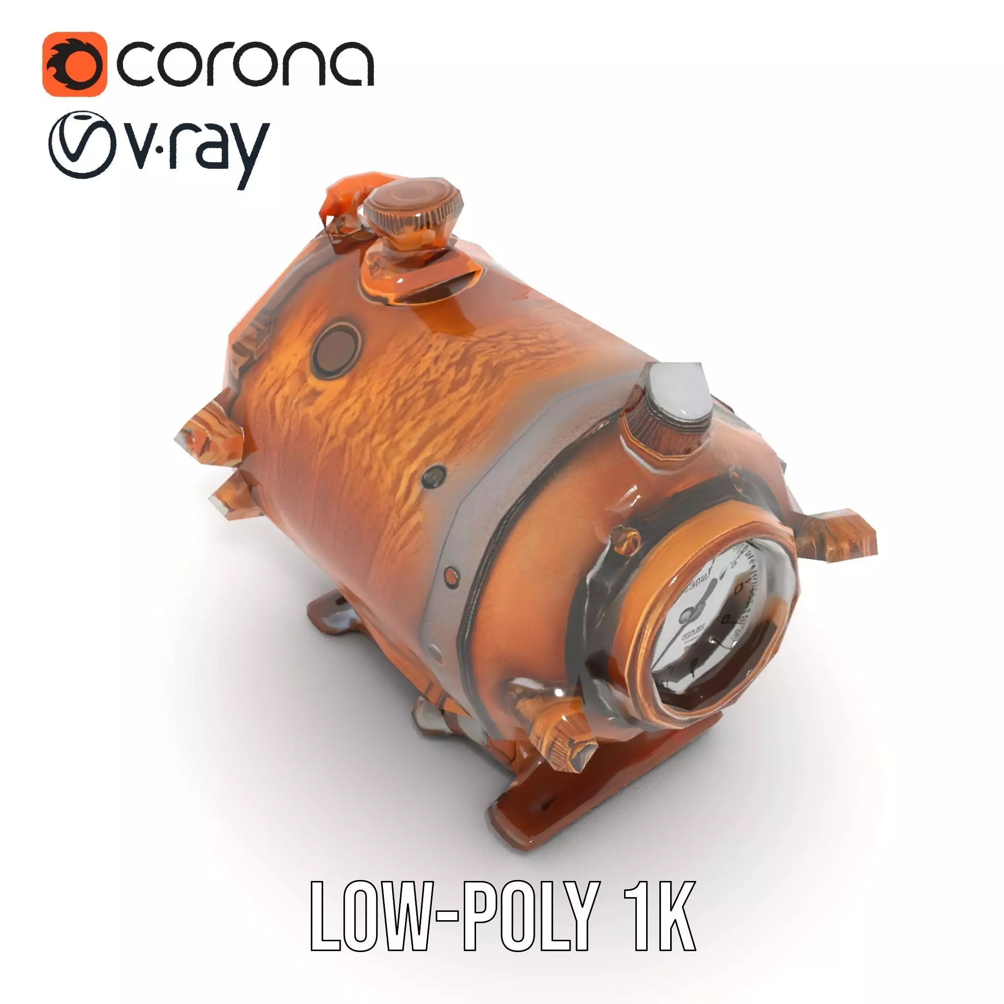 Steampunk Boiler Gauge model pack Low-poly 3D model_11