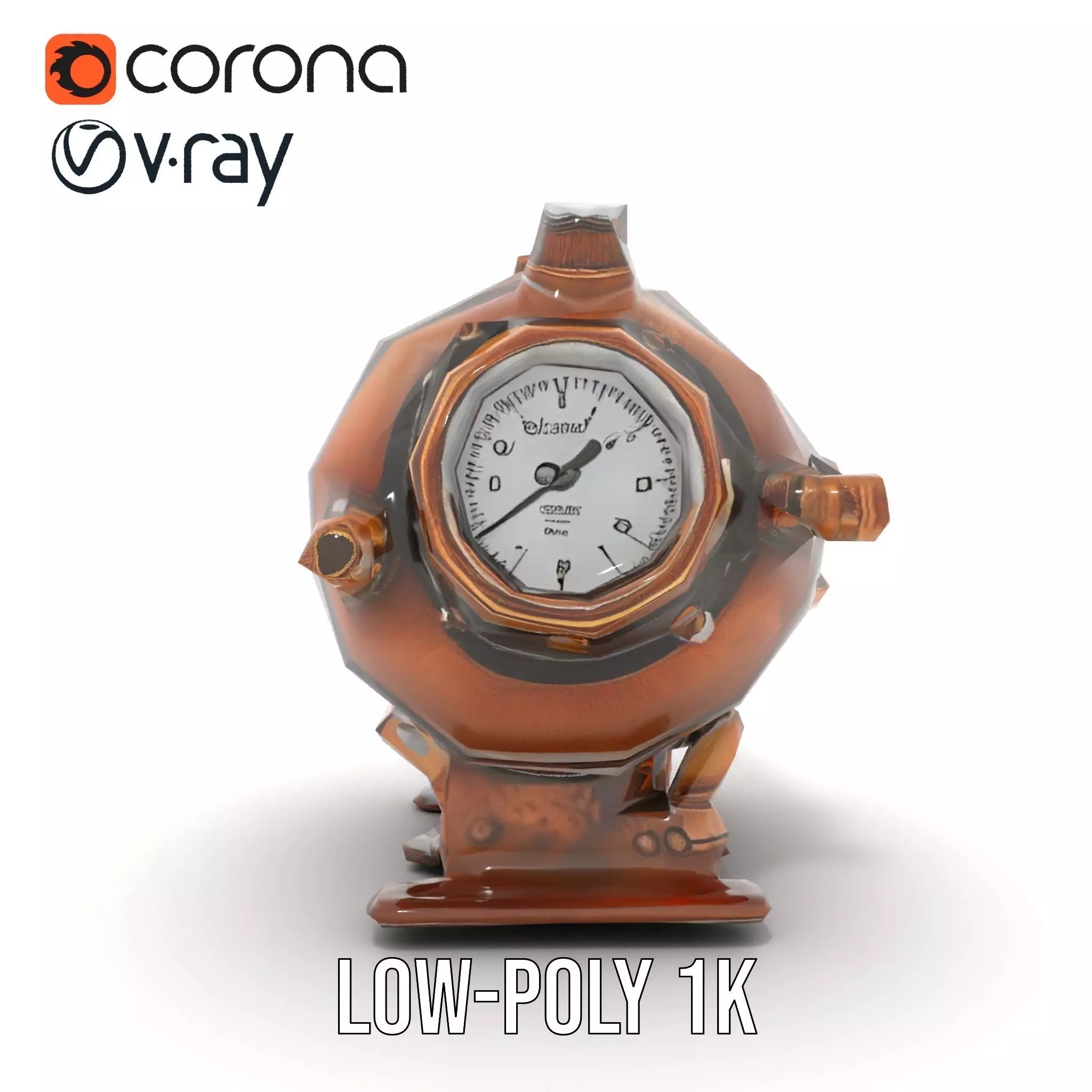 Steampunk Boiler Gauge model pack Low-poly 3D model_19