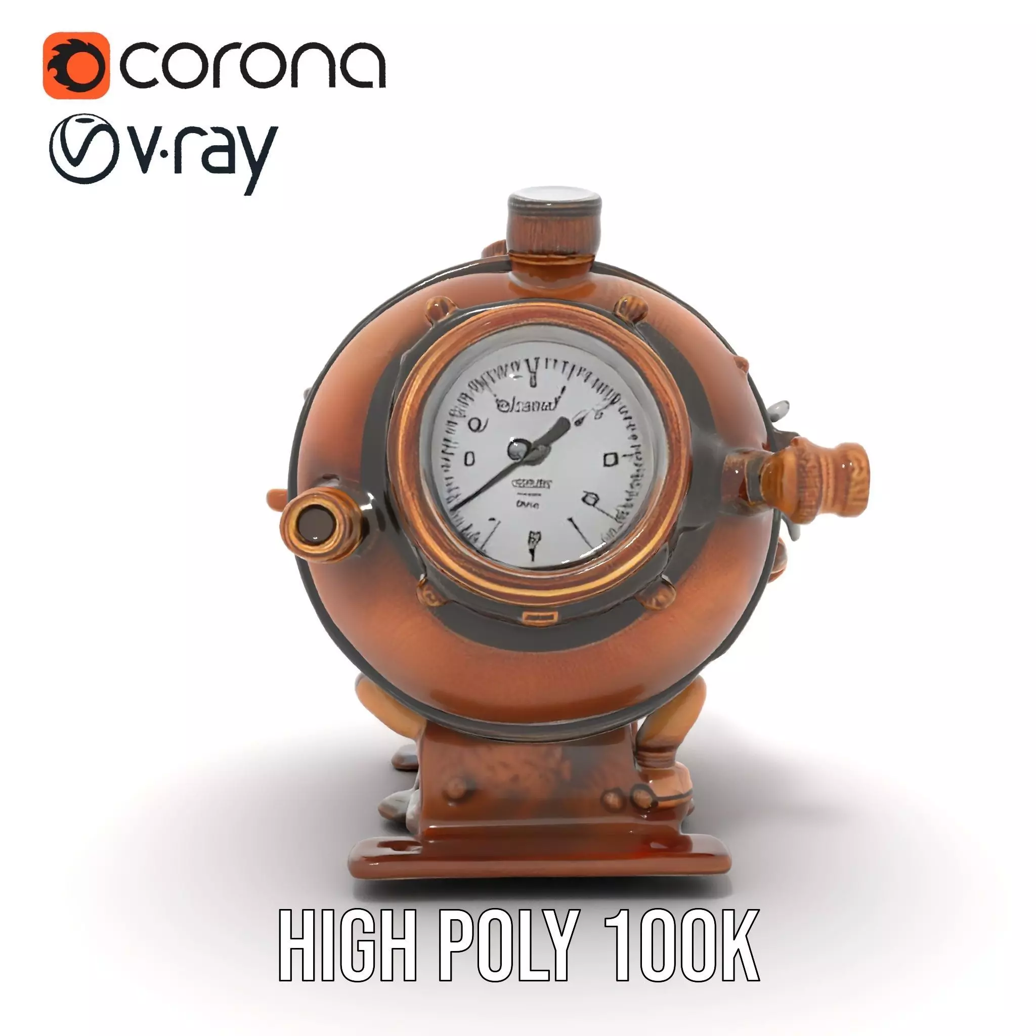 Steampunk Boiler Gauge model pack Low-poly 3D model_28
