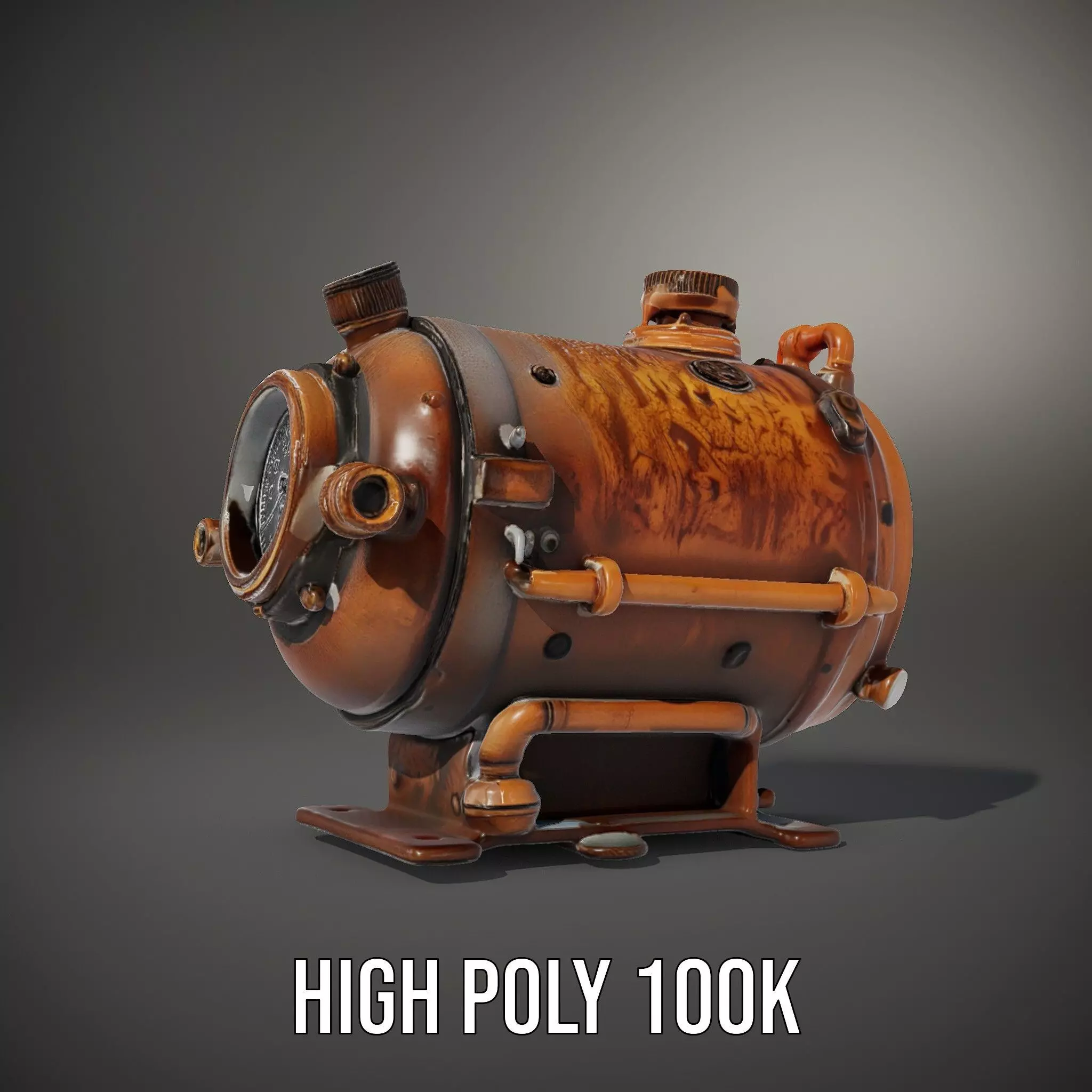 Steampunk Boiler Gauge model pack Low-poly 3D model_12