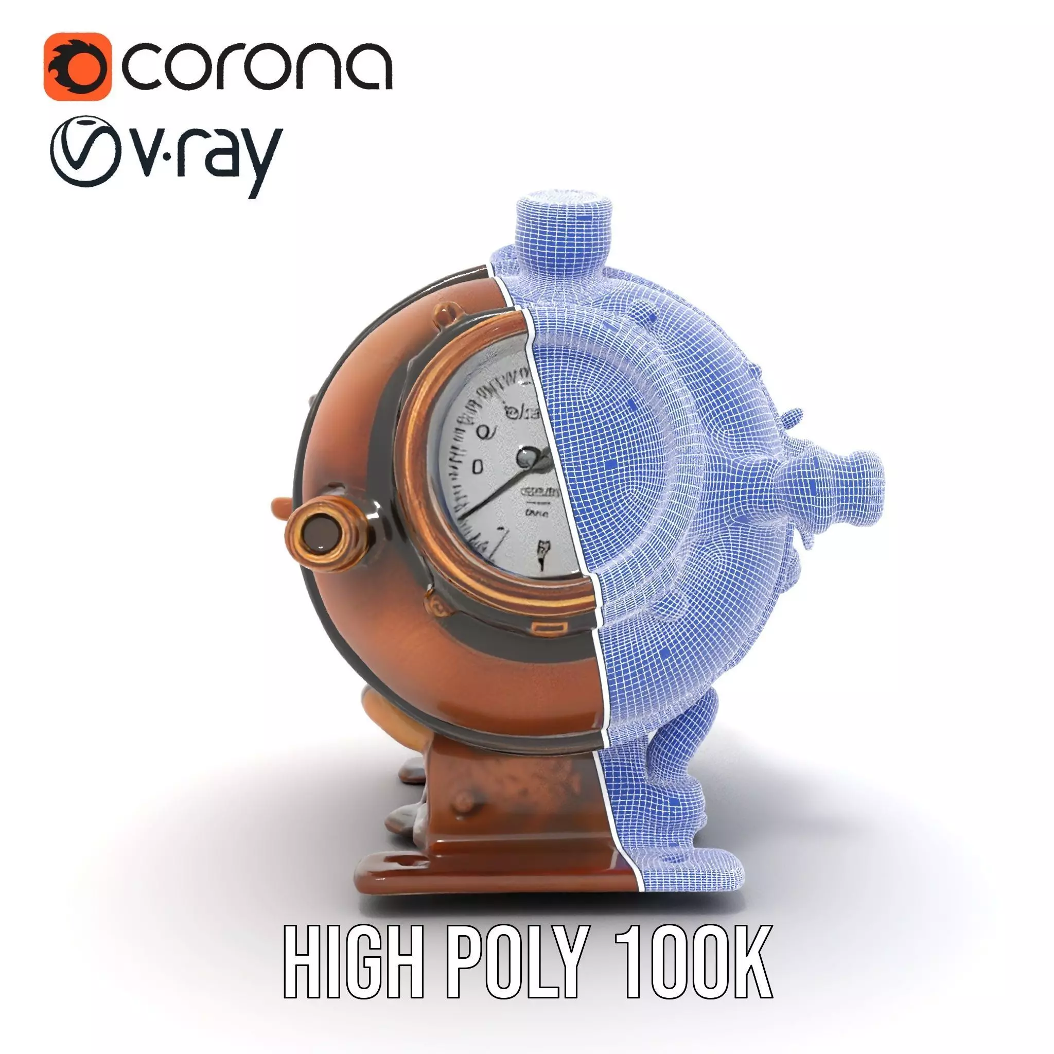 Steampunk Boiler Gauge model pack Low-poly 3D model_32