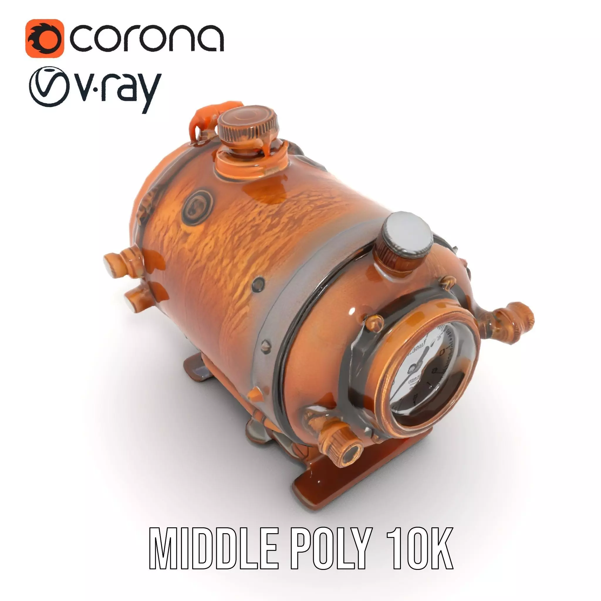 Steampunk Boiler Gauge model pack Low-poly 3D model_26