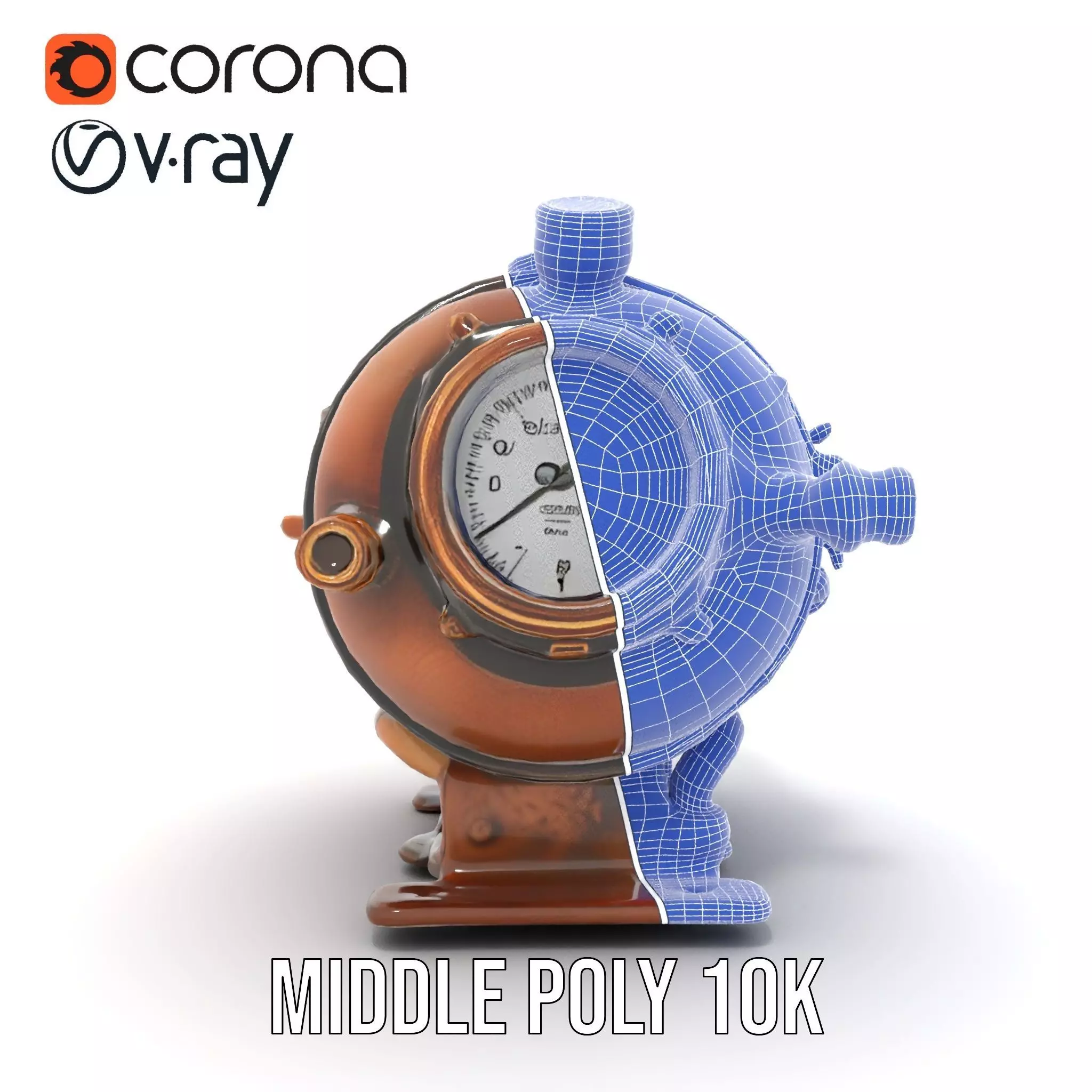 Steampunk Boiler Gauge model pack Low-poly 3D model_29