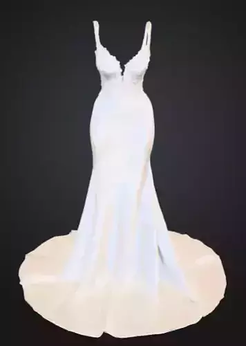Evening Elegance Dress of Grace and Timeless Beauty  Low-poly 3D model