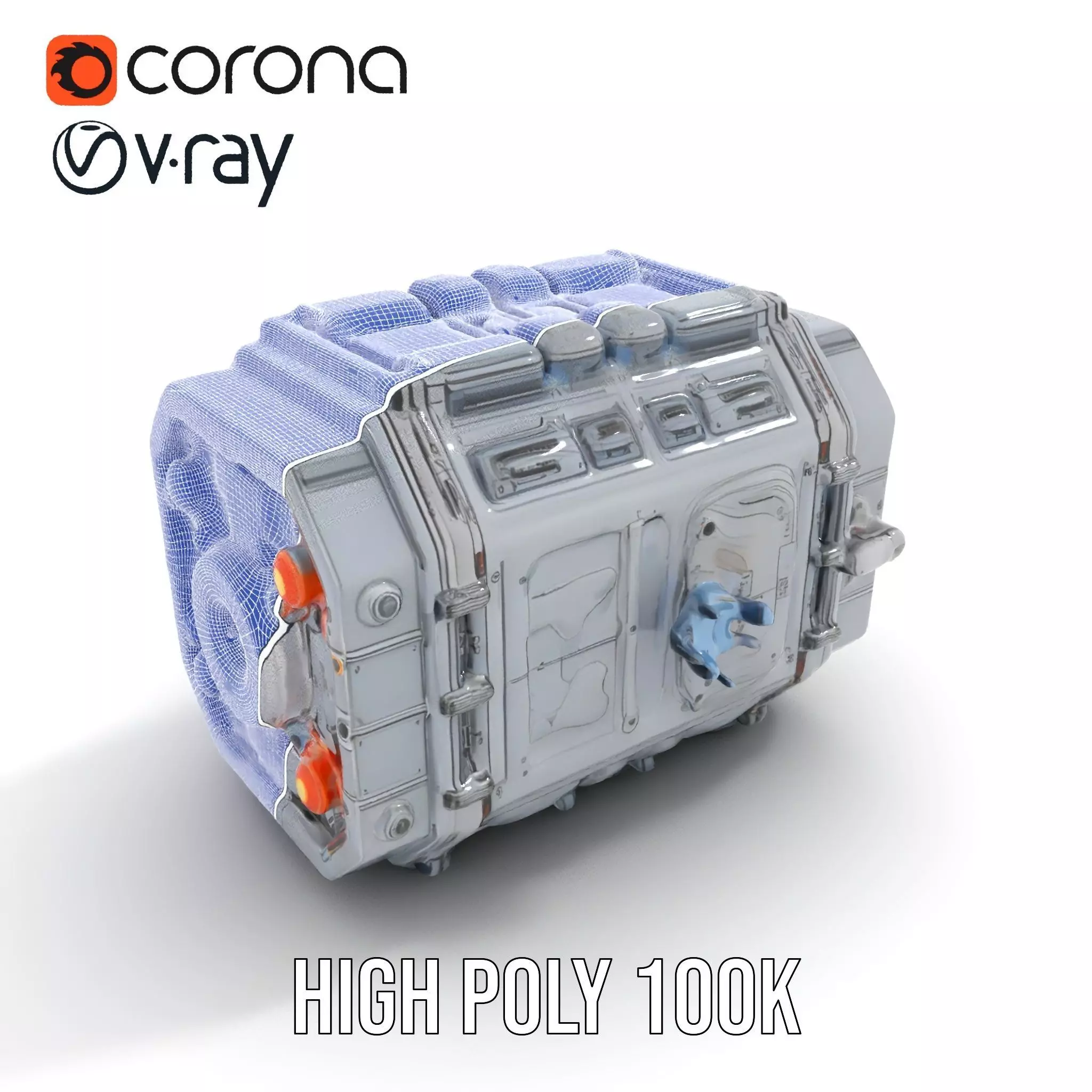 Futuristic Engine model pack with detailed textures Low-poly 3D model_31