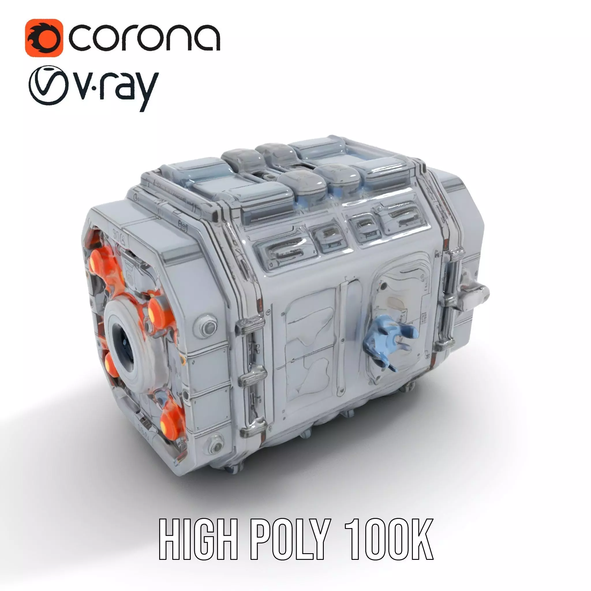 Futuristic Engine model pack with detailed textures Low-poly 3D model_18