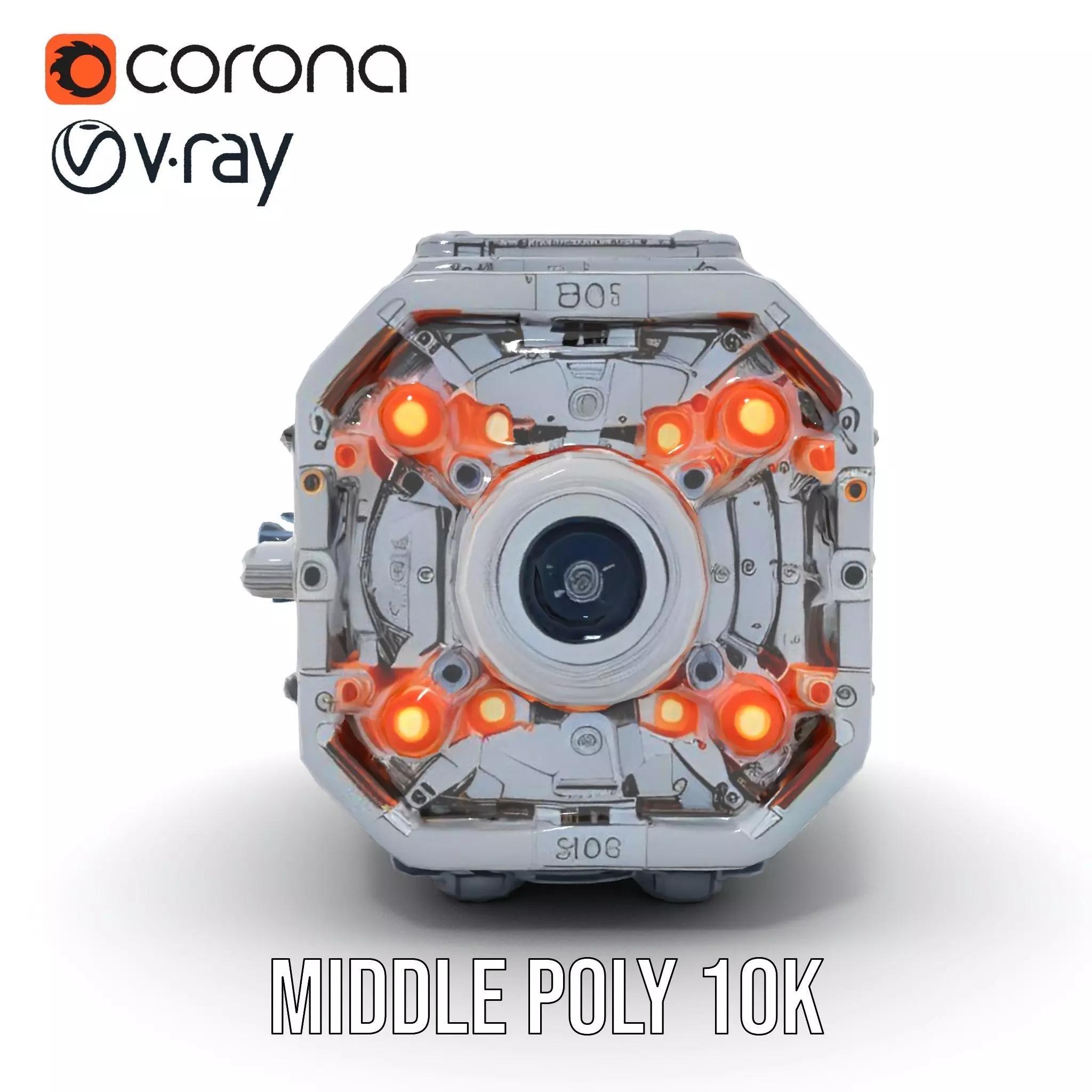 Futuristic Engine model pack with detailed textures Low-poly 3D model_10