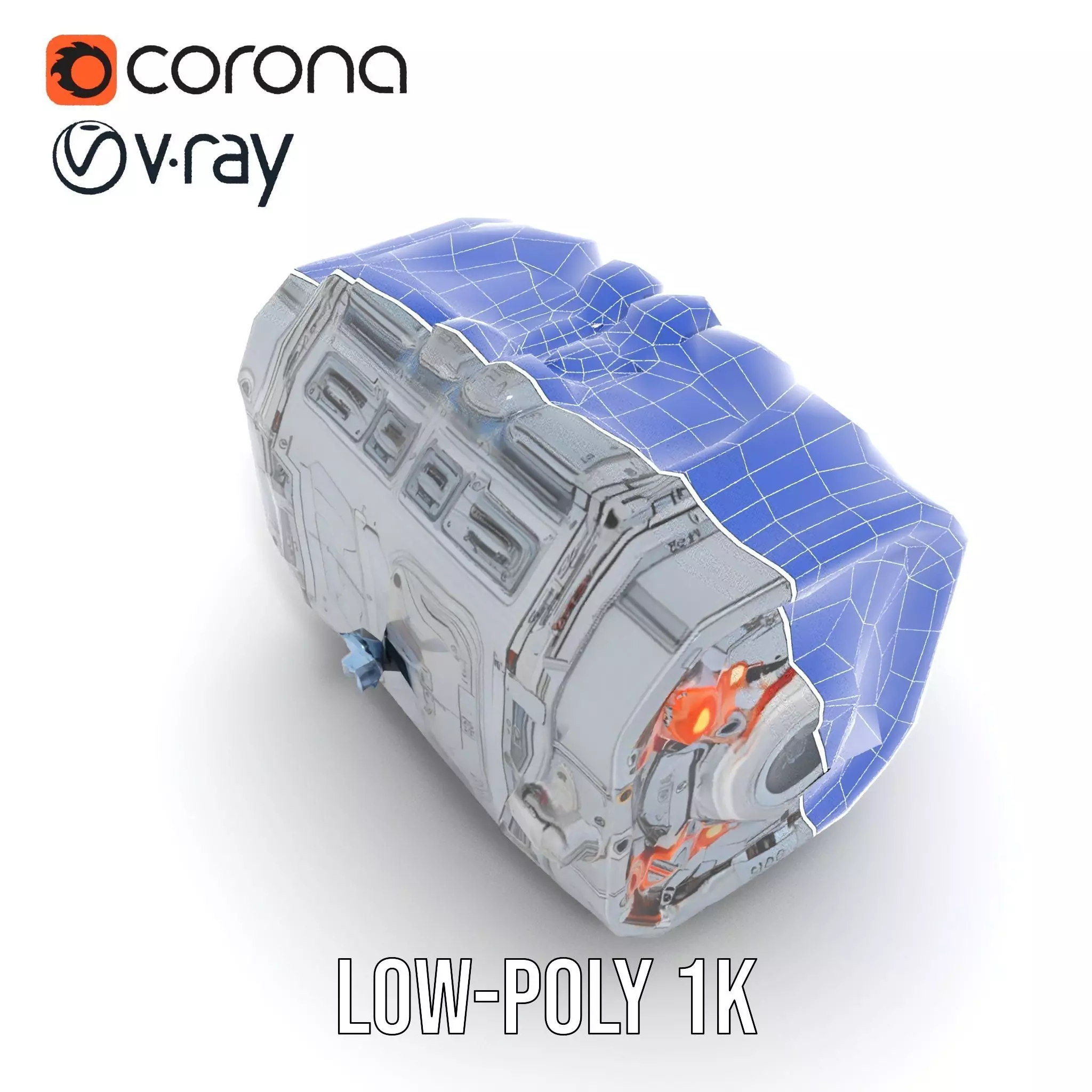 Futuristic Engine model pack with detailed textures Low-poly 3D model_22