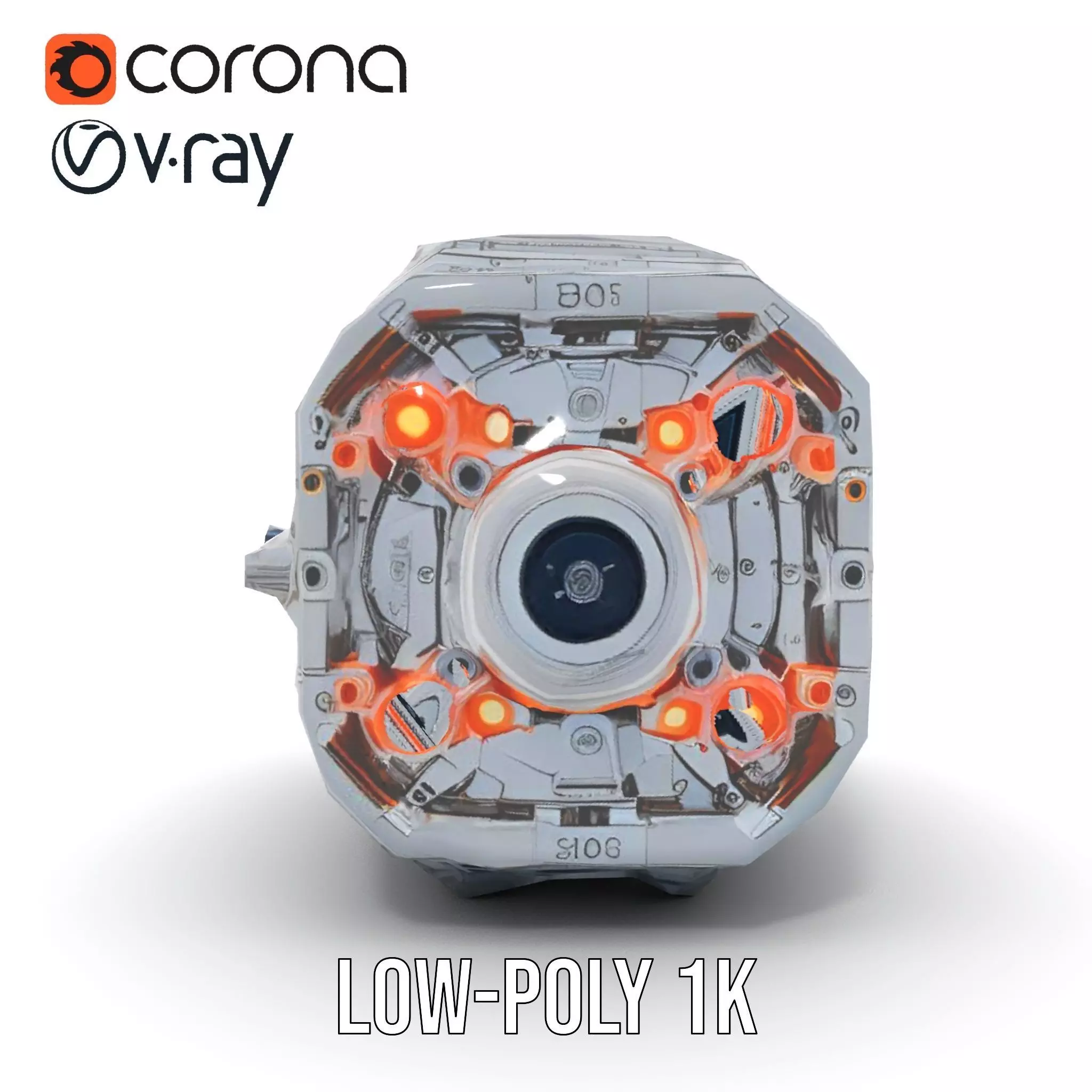 Futuristic Engine model pack with detailed textures Low-poly 3D model_14