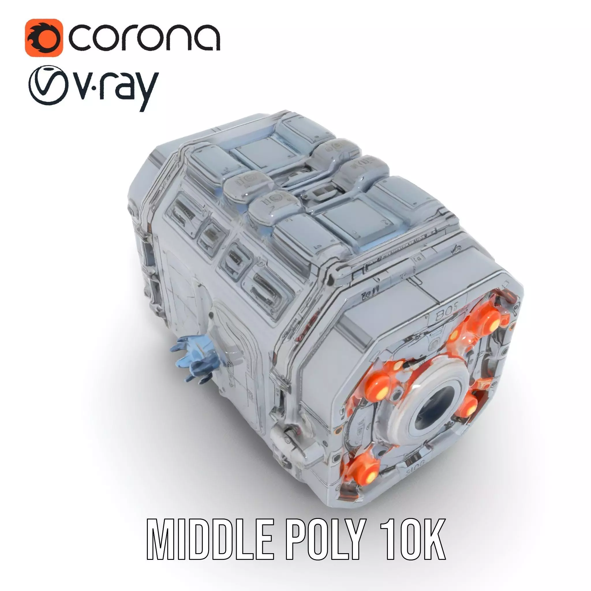 Futuristic Engine model pack with detailed textures Low-poly 3D model_16