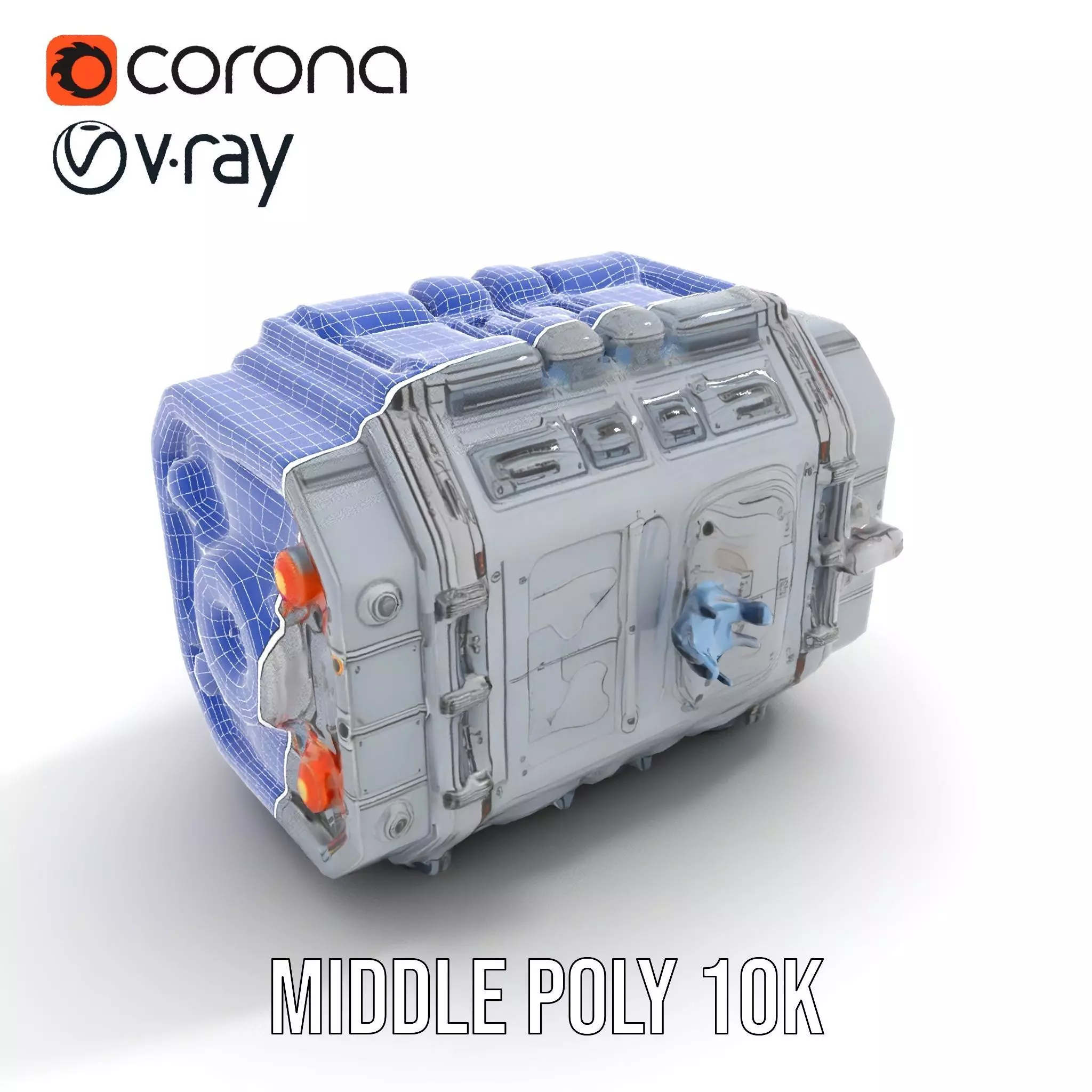 Futuristic Engine model pack with detailed textures Low-poly 3D model_21