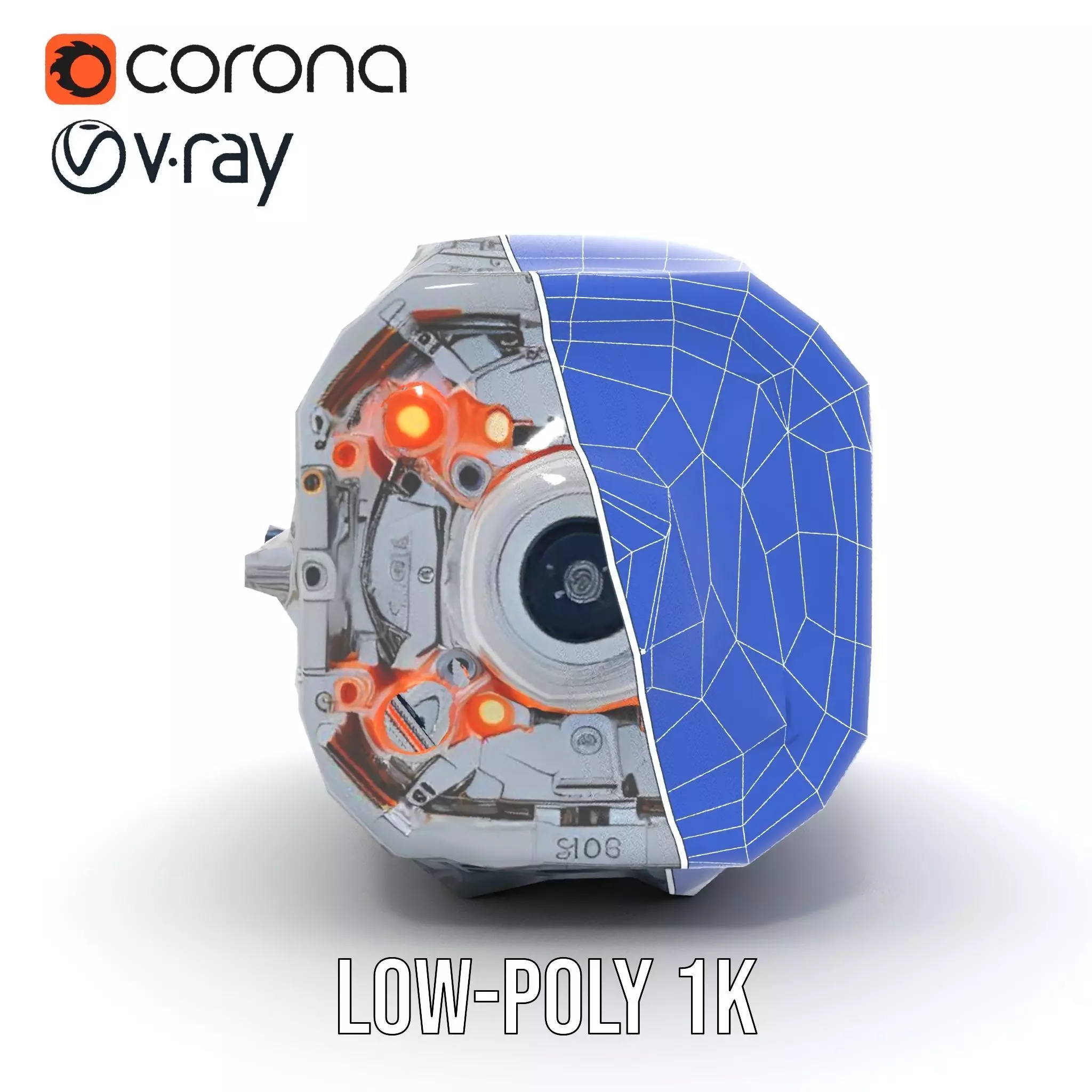 Futuristic Engine model pack with detailed textures Low-poly 3D model_25