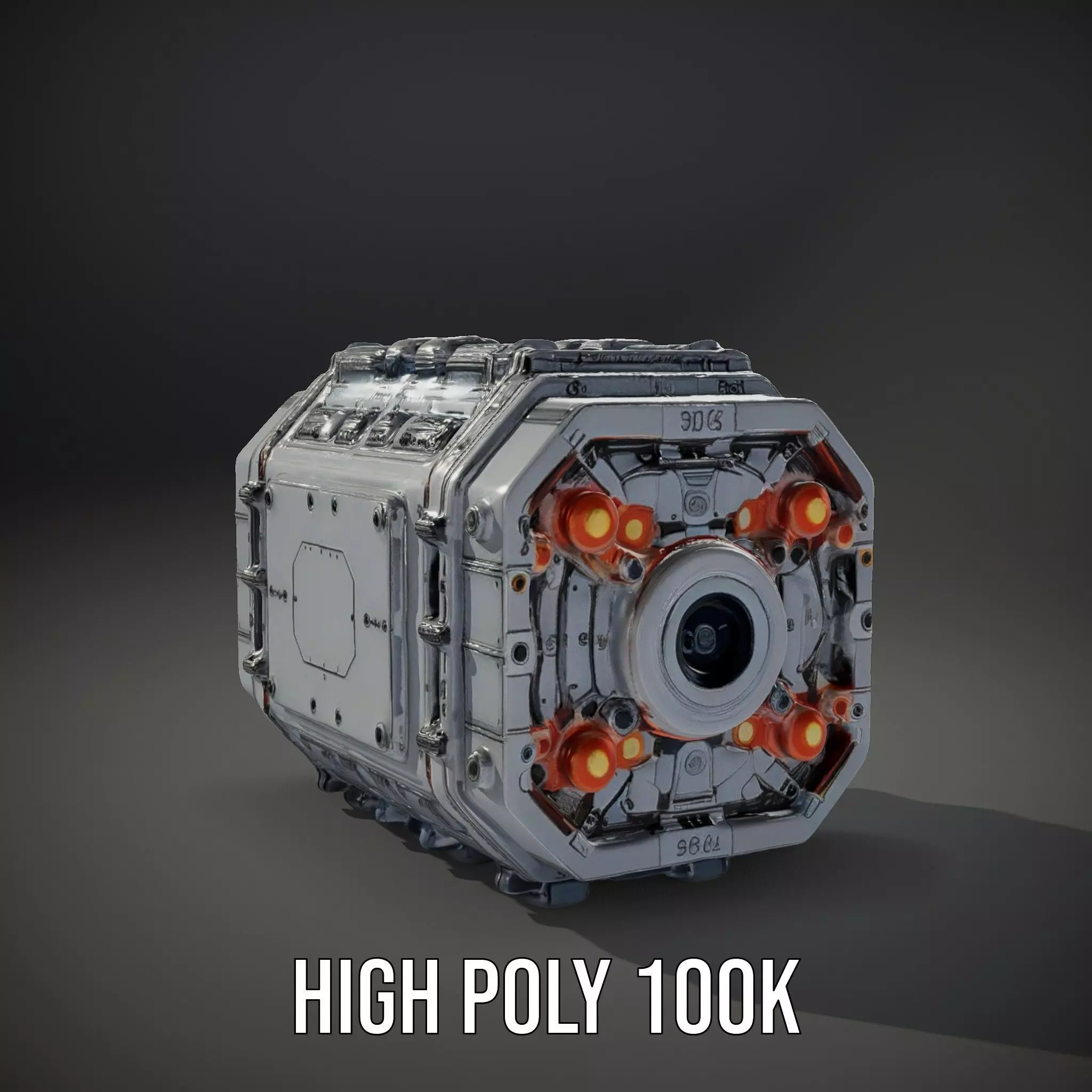 Futuristic Engine model pack with detailed textures Low-poly 3D model_15