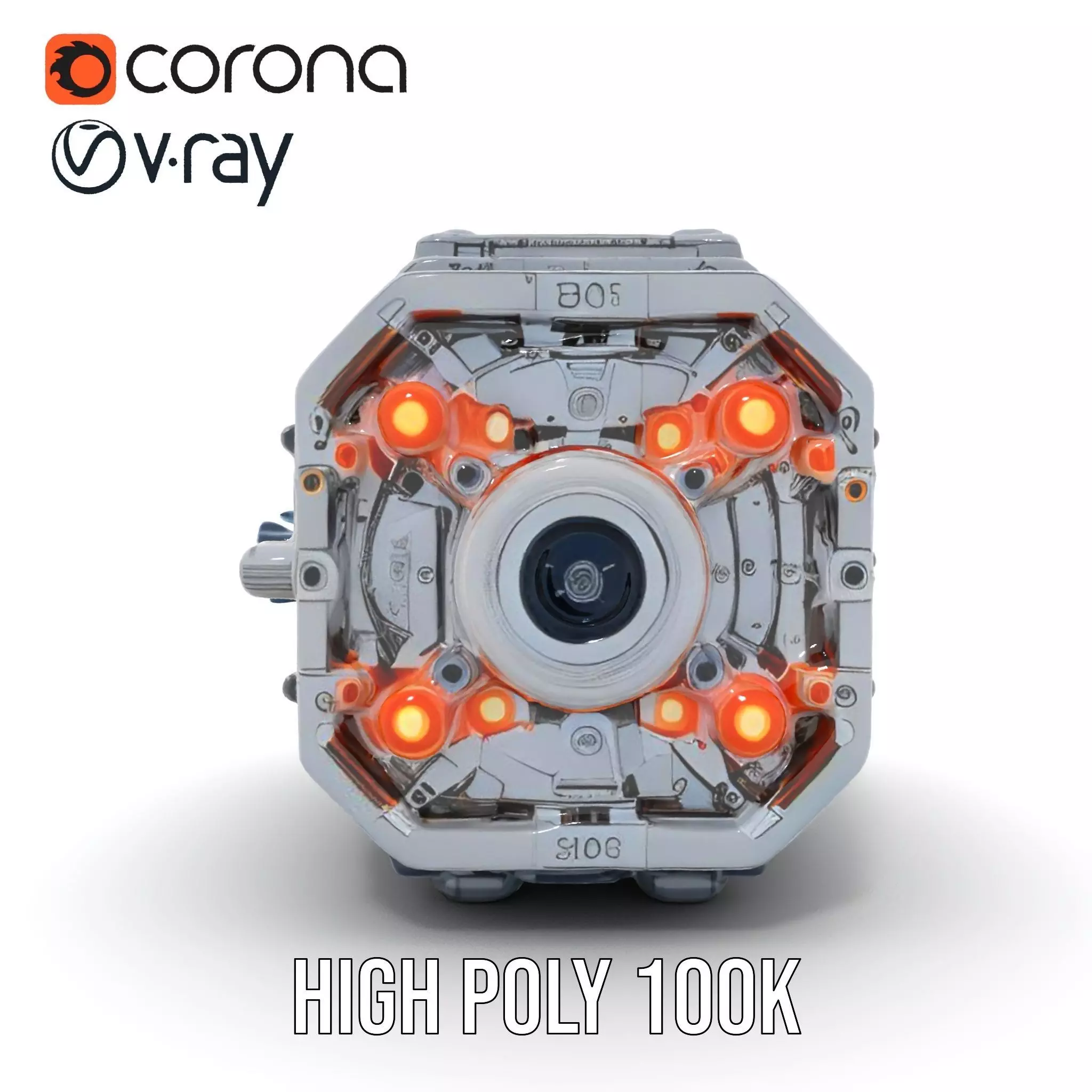 Futuristic Engine model pack with detailed textures Low-poly 3D model_26