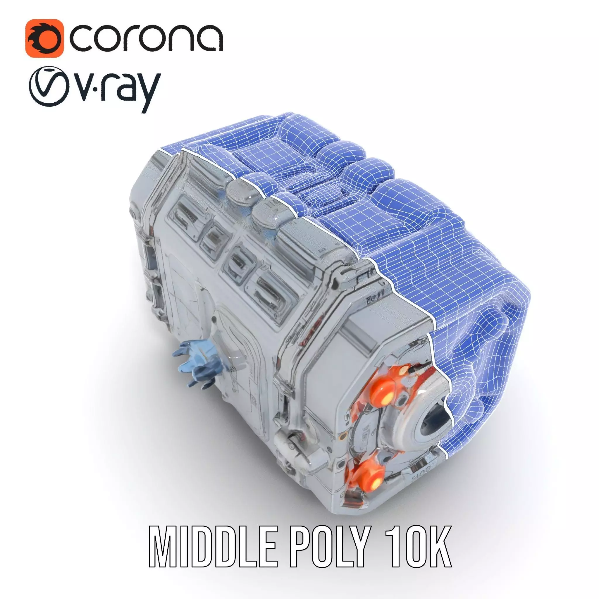 Futuristic Engine model pack with detailed textures Low-poly 3D model_19