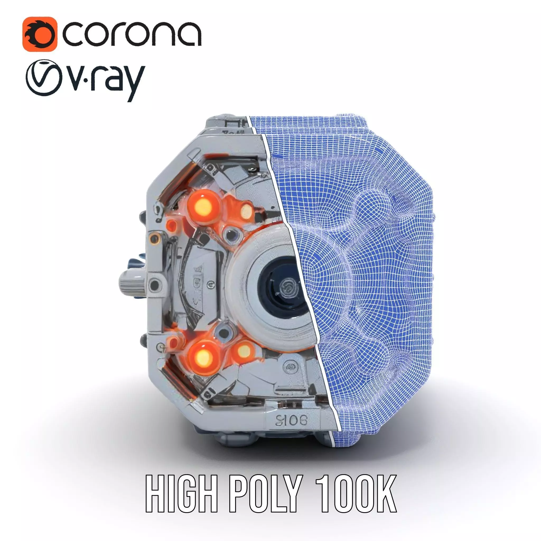 Futuristic Engine model pack with detailed textures Low-poly 3D model_32