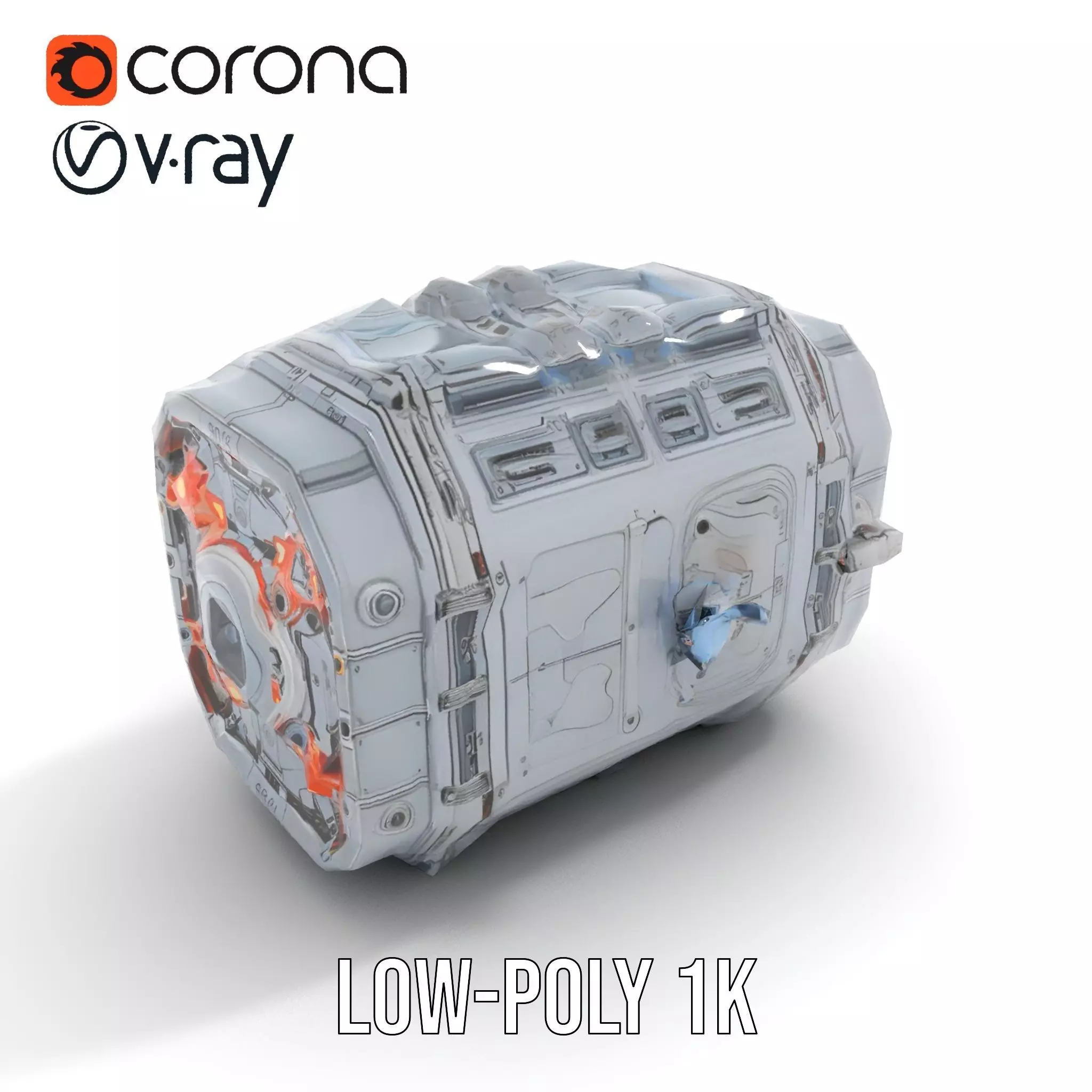 Futuristic Engine model pack with detailed textures Low-poly 3D model_8