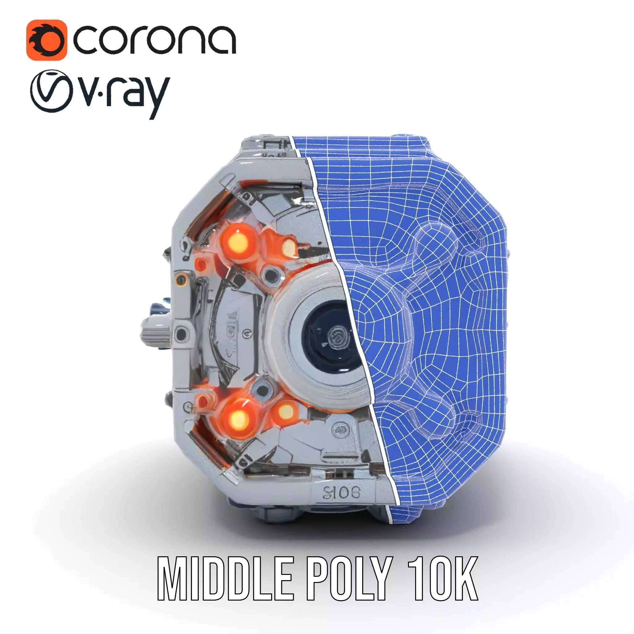 Futuristic Engine model pack with detailed textures Low-poly 3D model_29