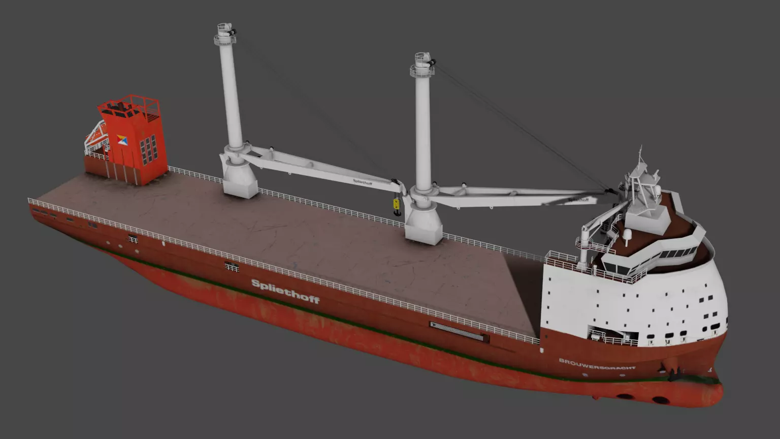 Multipurpose Heavy Lift Vessel BROUWERSGRACHT Low-poly 3D model_11