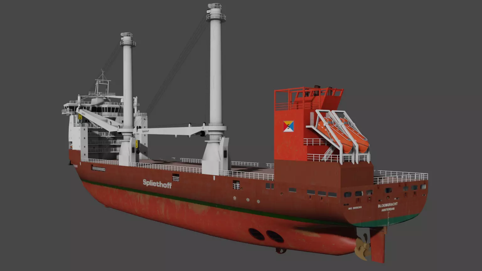 Multipurpose Heavy Lift Vessel BROUWERSGRACHT Low-poly 3D model_8