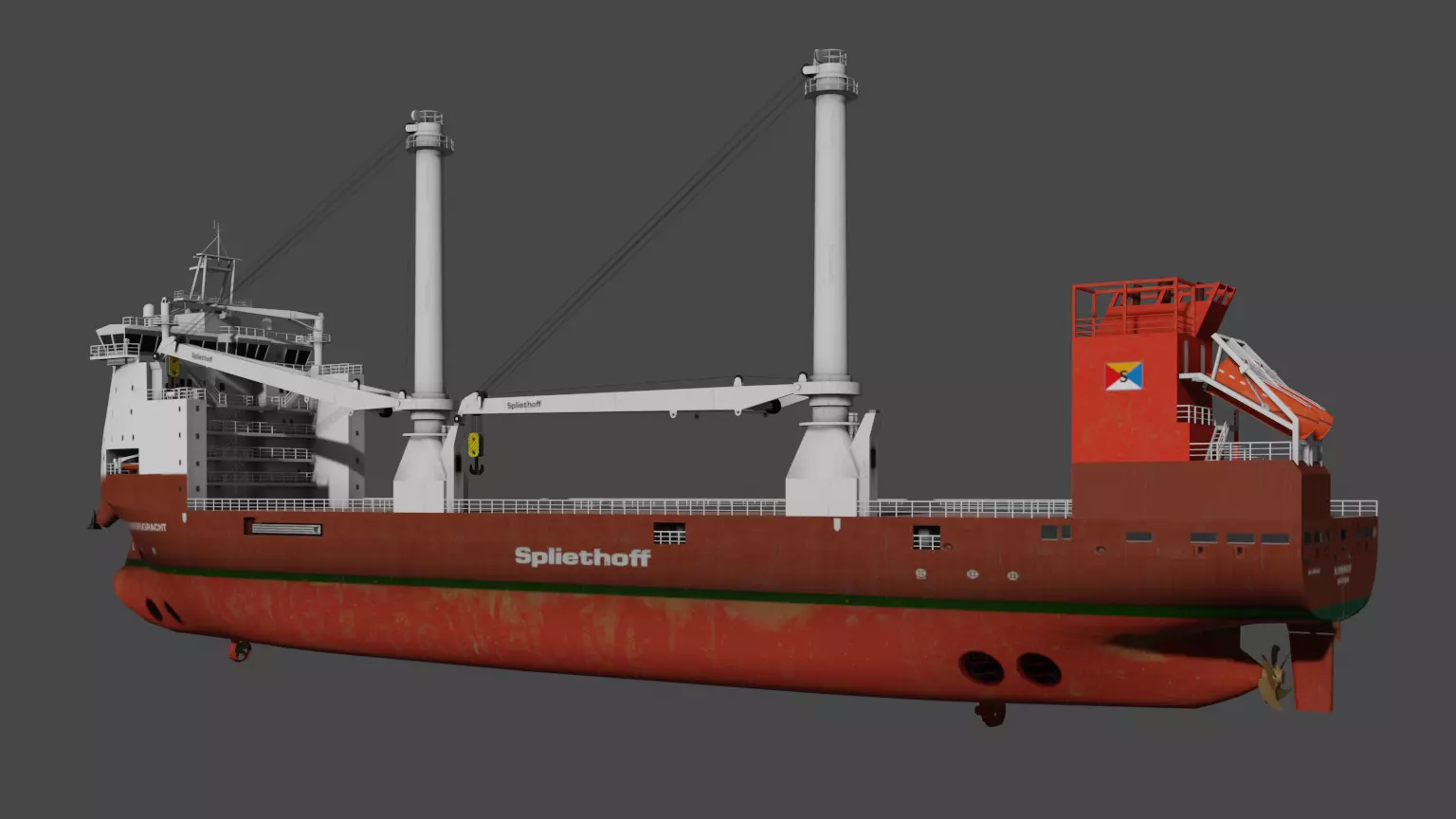 Multipurpose Heavy Lift Vessel BROUWERSGRACHT Low-poly 3D model_7