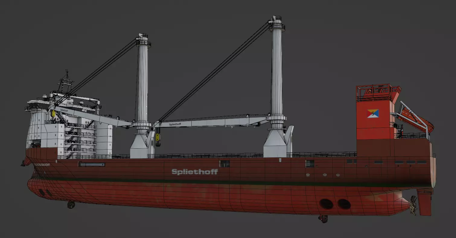 Multipurpose Heavy Lift Vessel BROUWERSGRACHT Low-poly 3D model_4