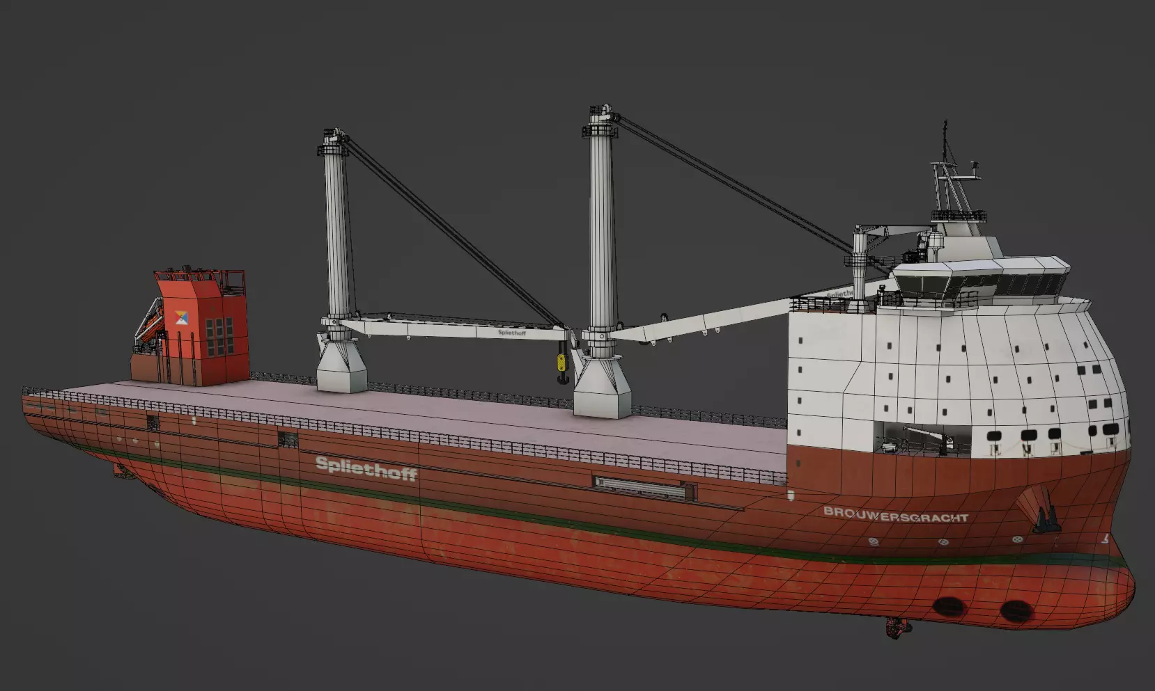 Multipurpose Heavy Lift Vessel BROUWERSGRACHT Low-poly 3D model_3