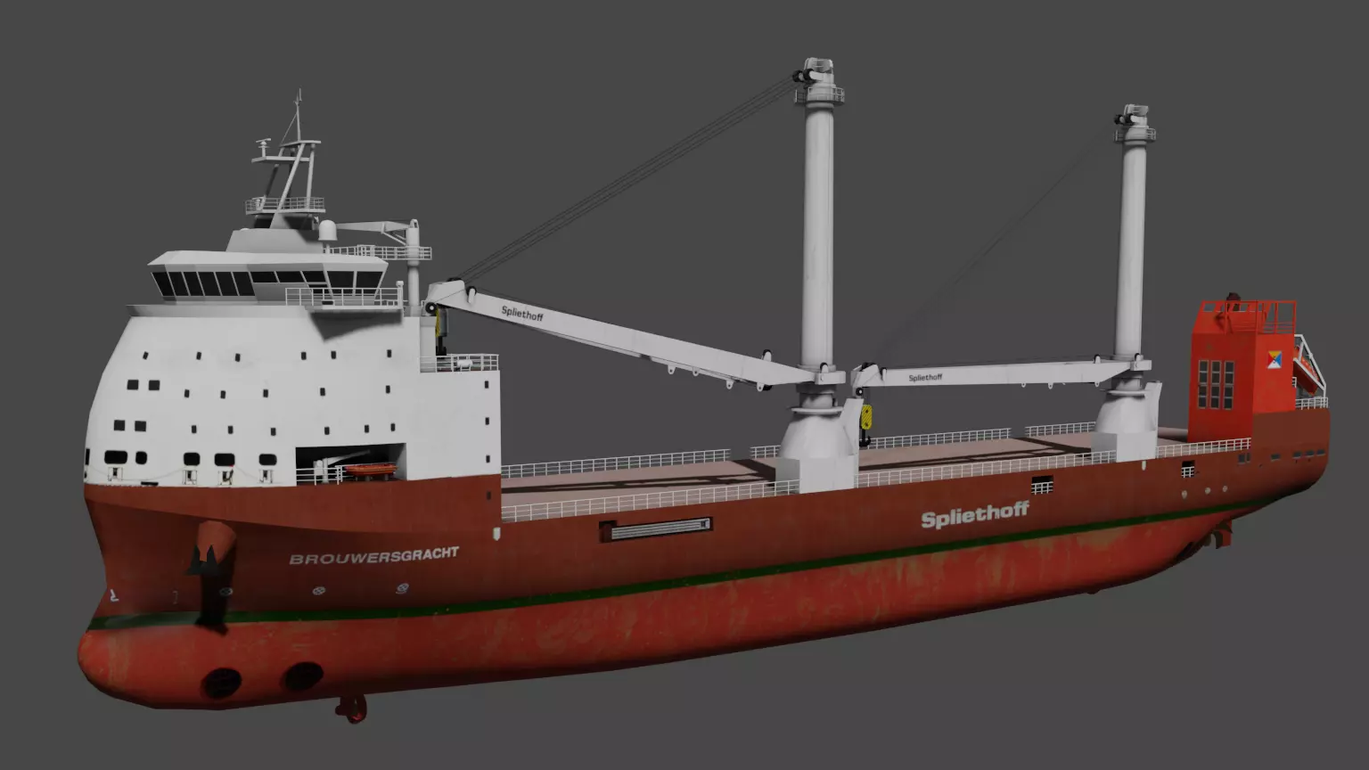 Multipurpose Heavy Lift Vessel BROUWERSGRACHT Low-poly 3D model_5