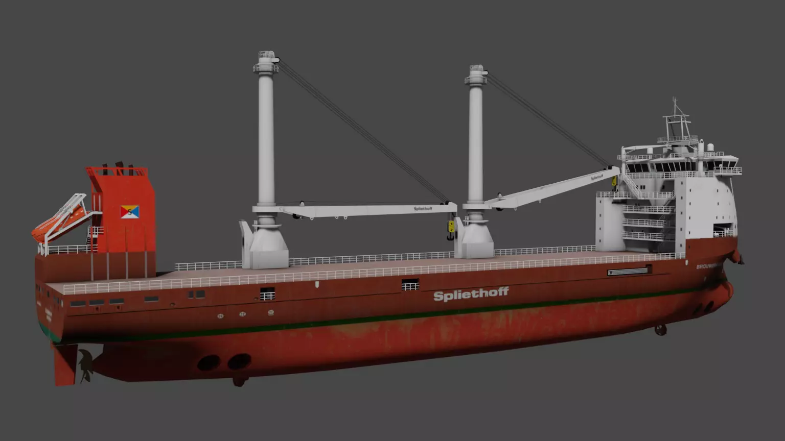 Multipurpose Heavy Lift Vessel BROUWERSGRACHT Low-poly 3D model_6