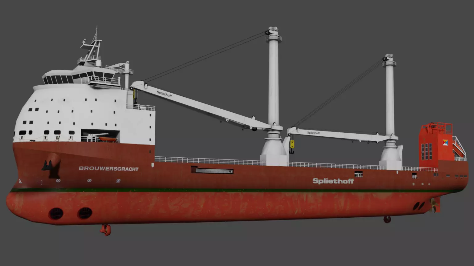 Multipurpose Heavy Lift Vessel BROUWERSGRACHT Low-poly 3D model_9