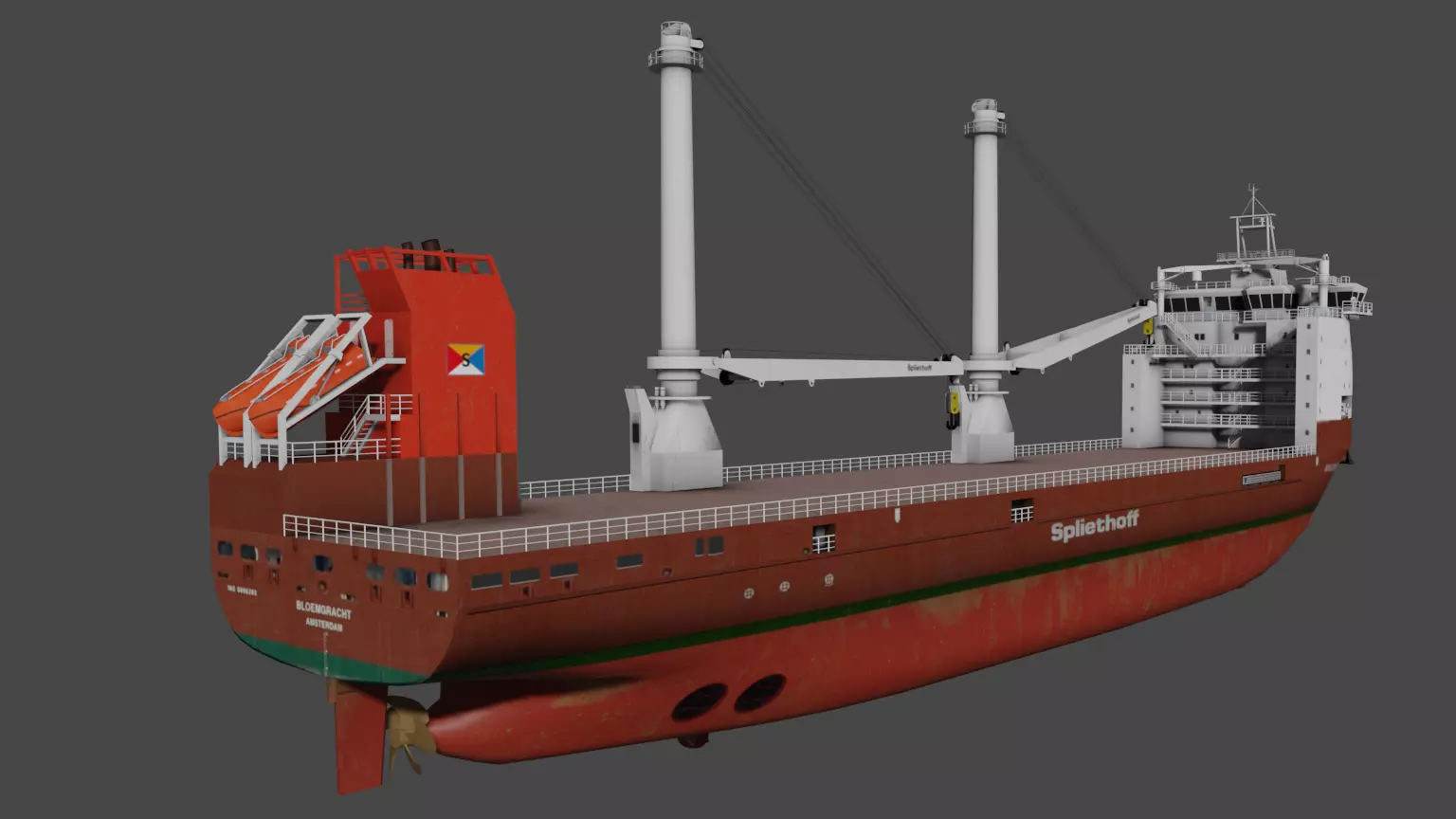 Multipurpose Heavy Lift Vessel BROUWERSGRACHT Low-poly 3D model_1
