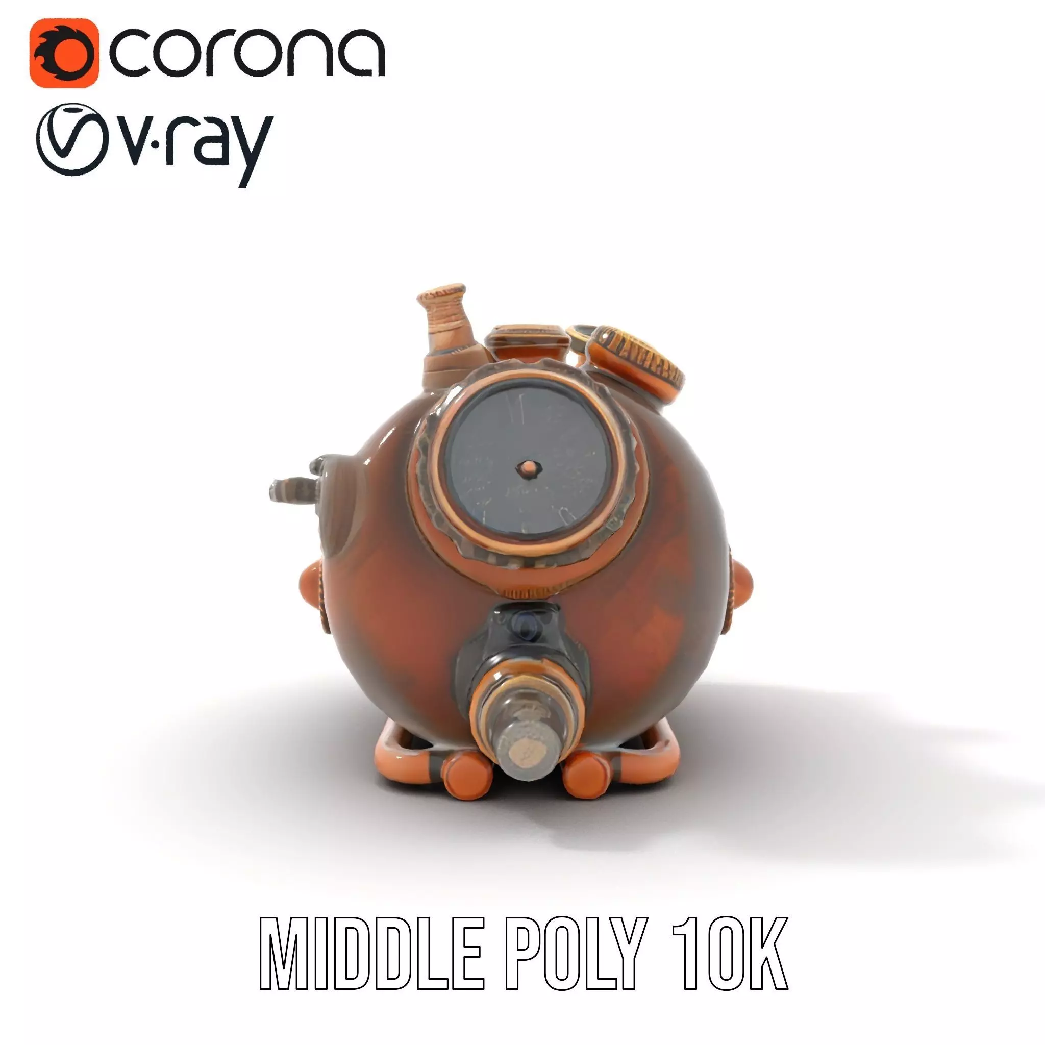 Steampunk Pressure Gauge Model Pack for Interactive Simulations Low-poly 3D model_11