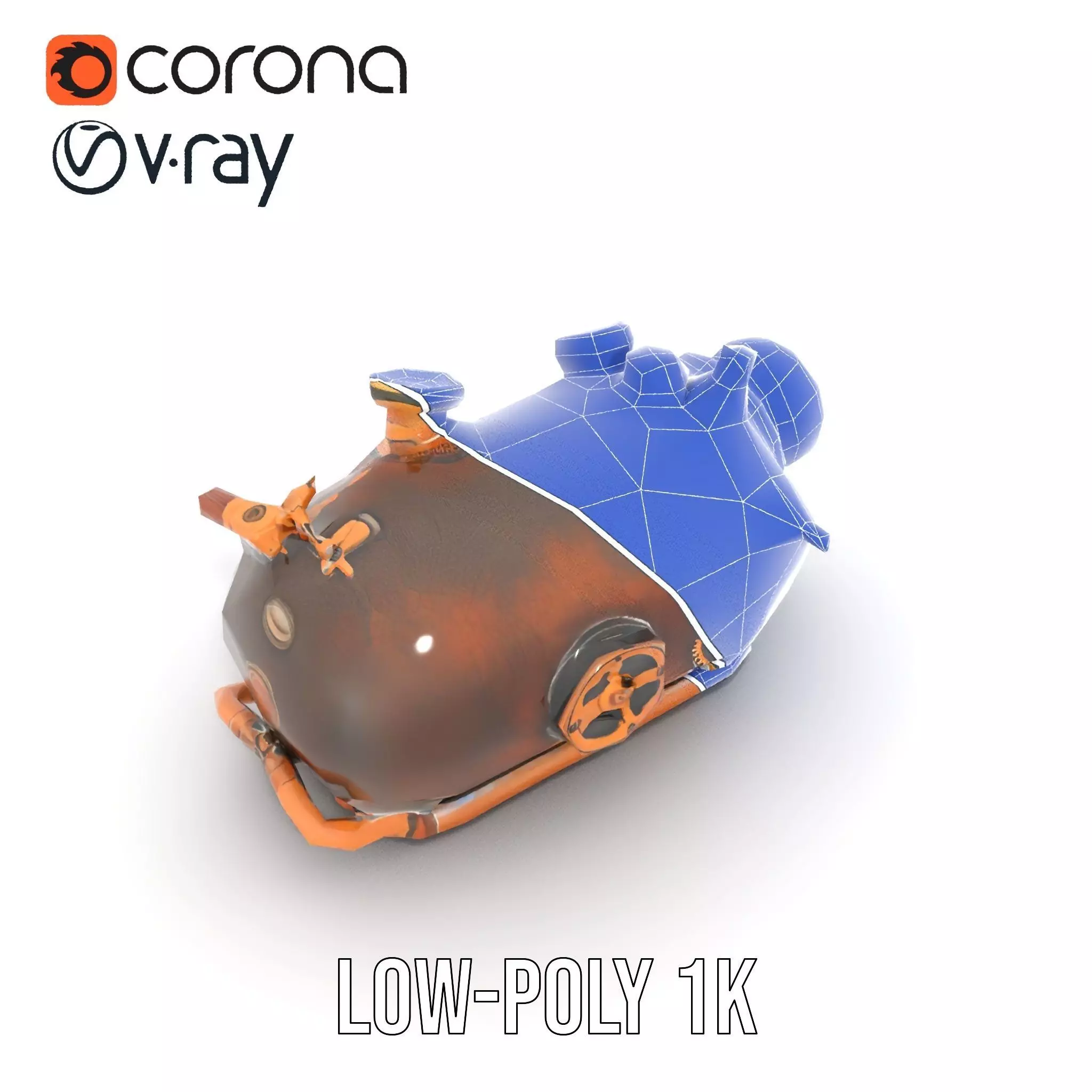 Steampunk Pressure Gauge Model Pack for Interactive Simulations Low-poly 3D model_25