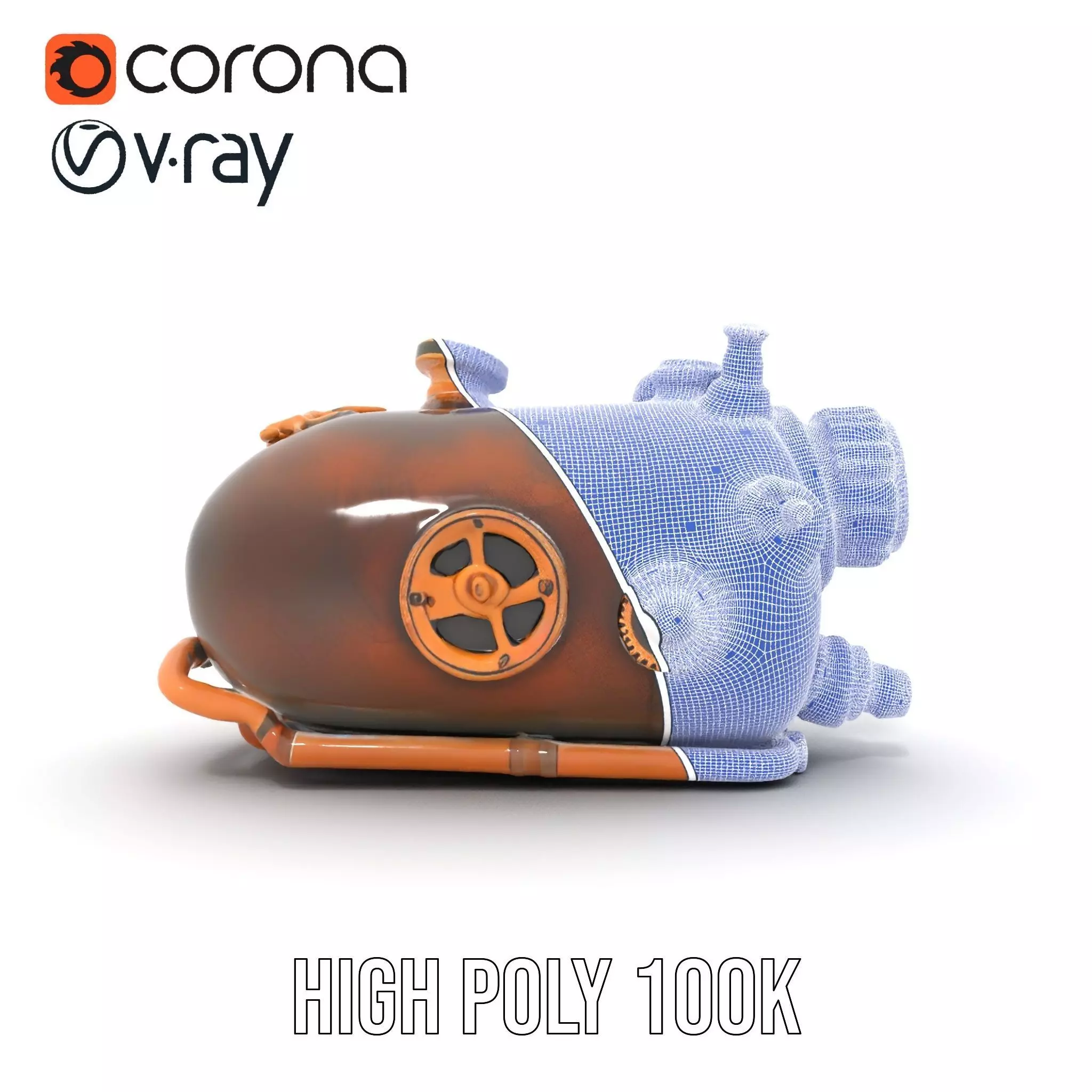 Steampunk Pressure Gauge Model Pack for Interactive Simulations Low-poly 3D model_34